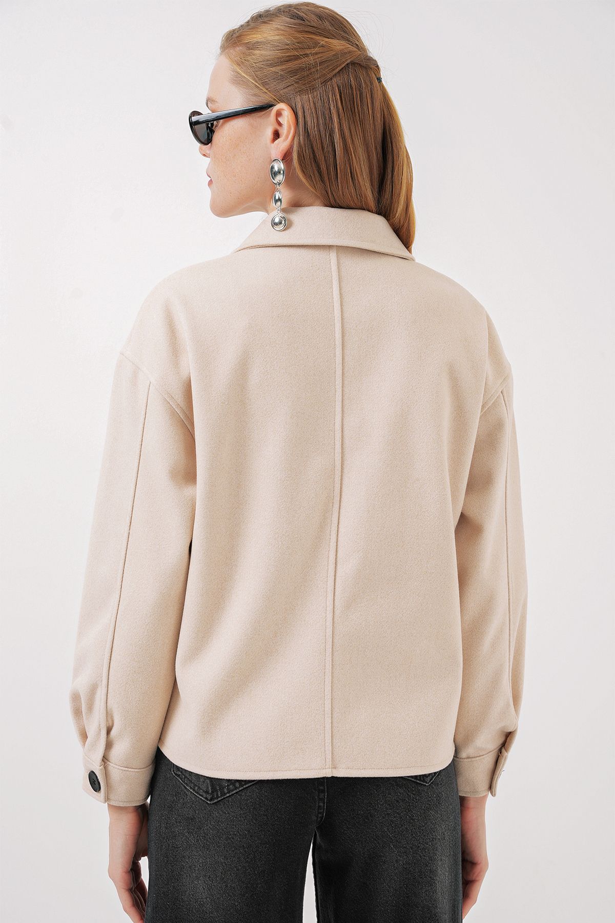 Bigdart-0713 Damen-Kaschmirmantel – Creme 6