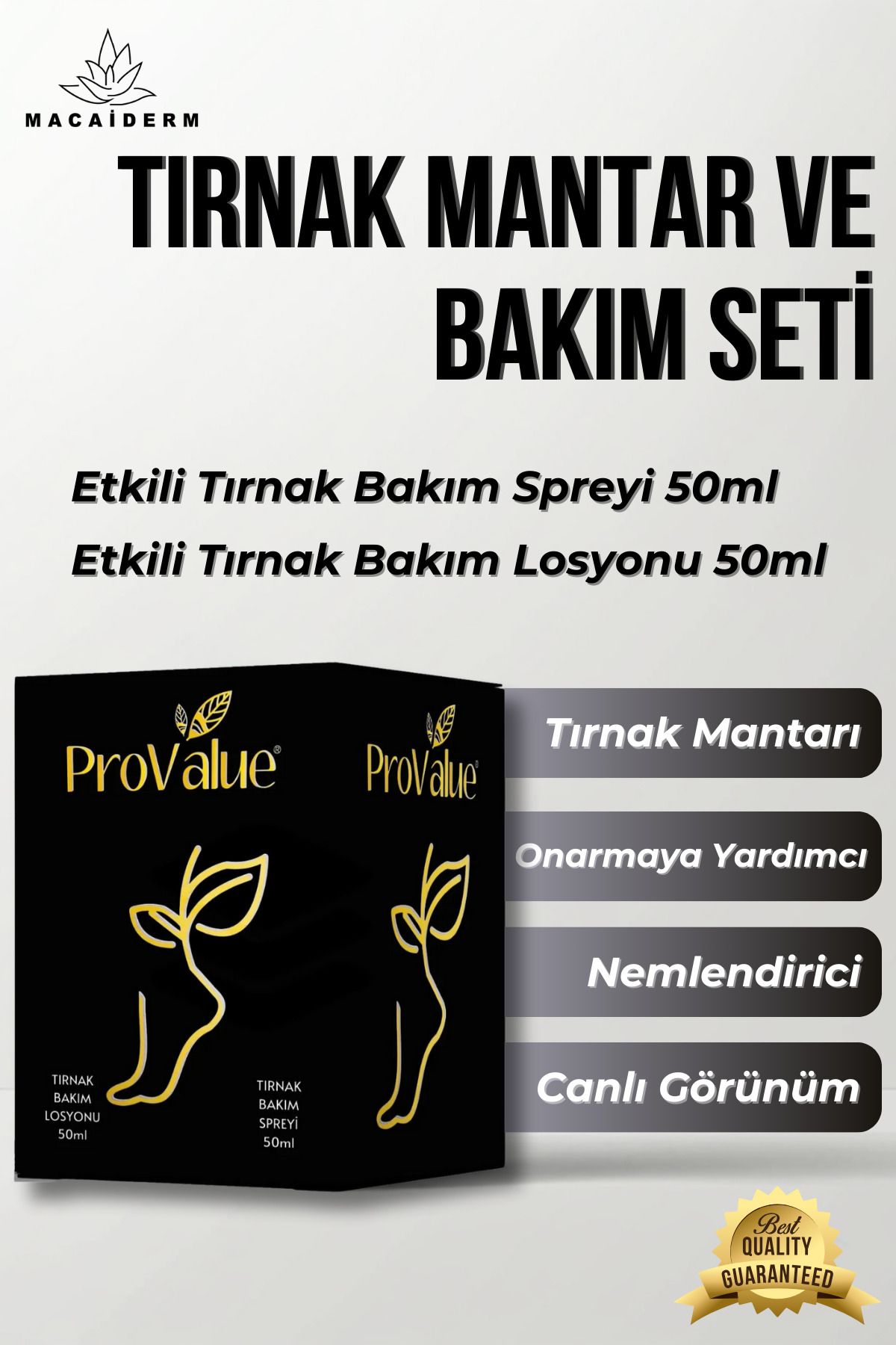 ProValue Tırnak Mantar Ve Bakım Seti - Etkili Tırnak Bakım Spreyi 50ml Etkili Tırnak Bakım Losyonu 50ml