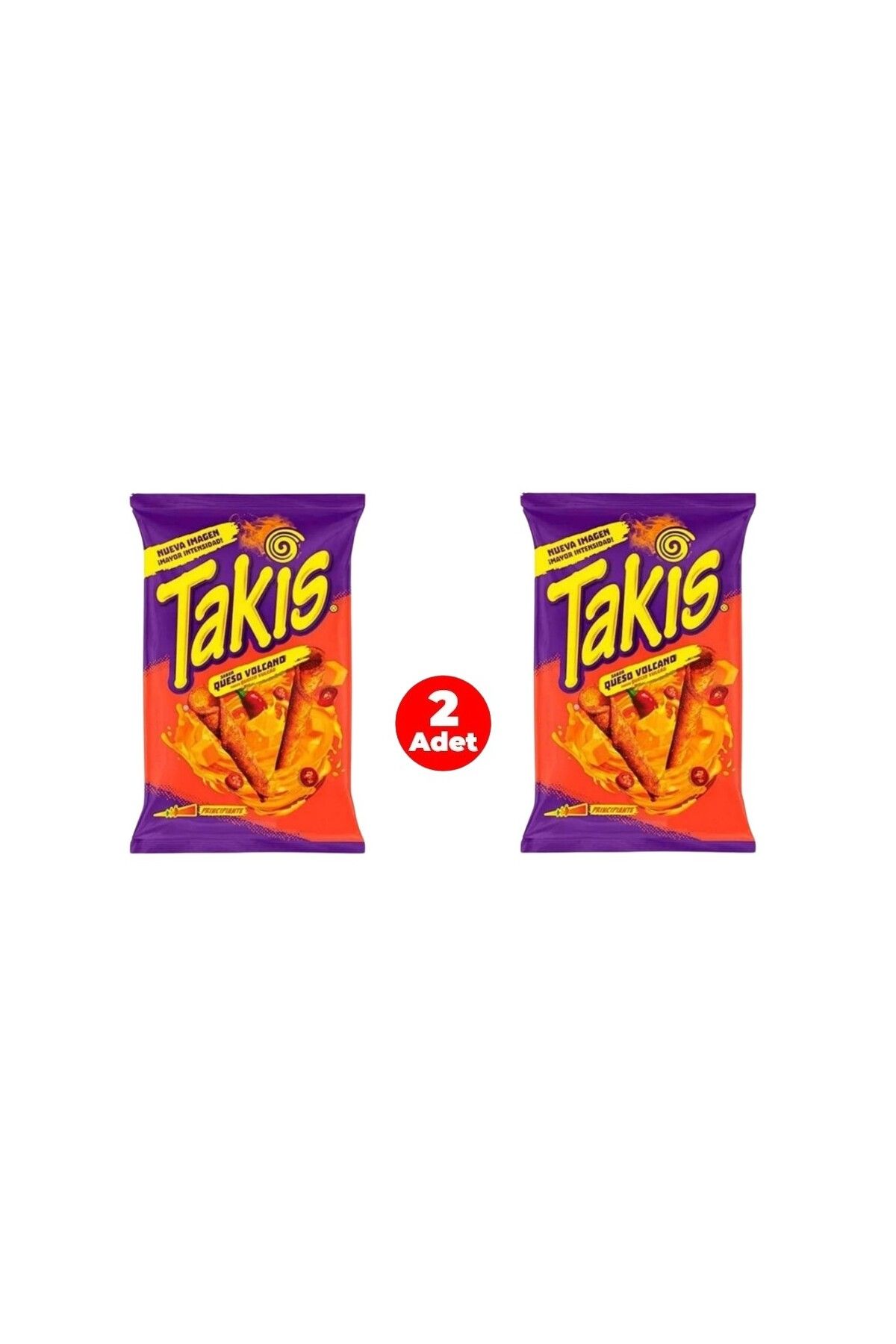 Takis Queso Volcano Peynir ve Kırmızı Acı Biber Aromalı Mısır Cipsi 90gr (2 ADET)