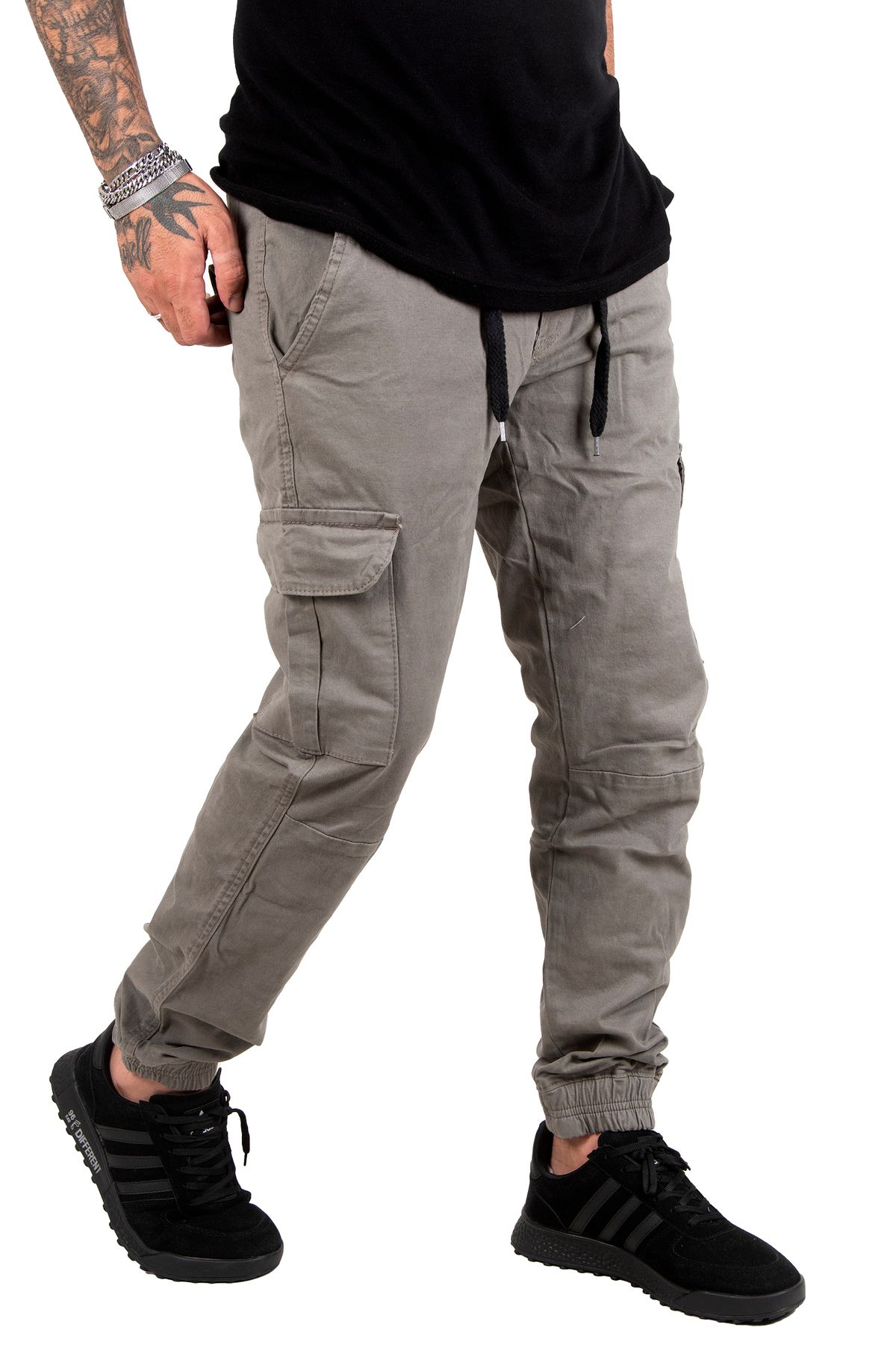 DeepSEA-Men's Water Green Cargo Pants with Elastic Waist 1601569 4