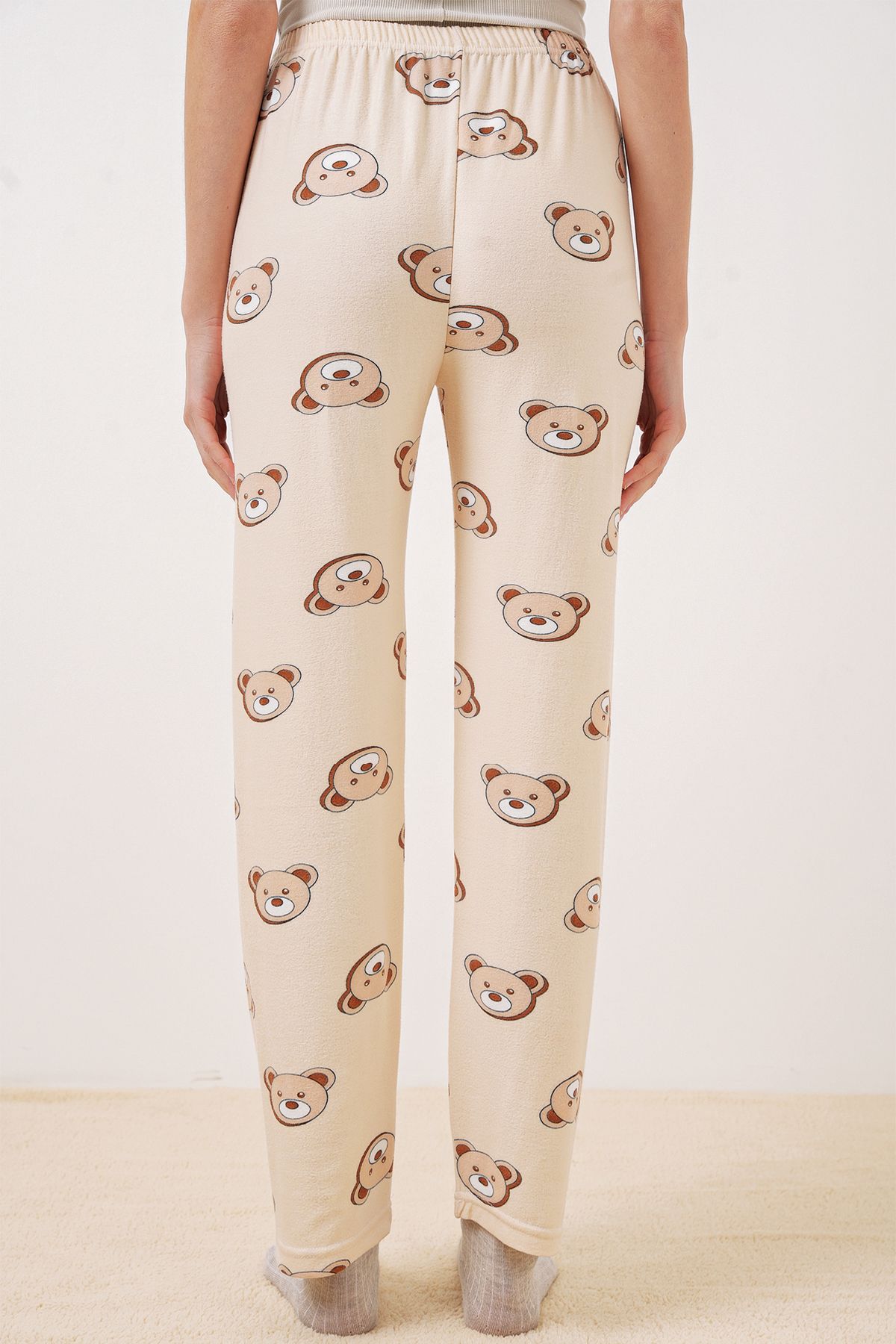Bigdart-4323 Model Patterned Pajama Bottom - Cream 6