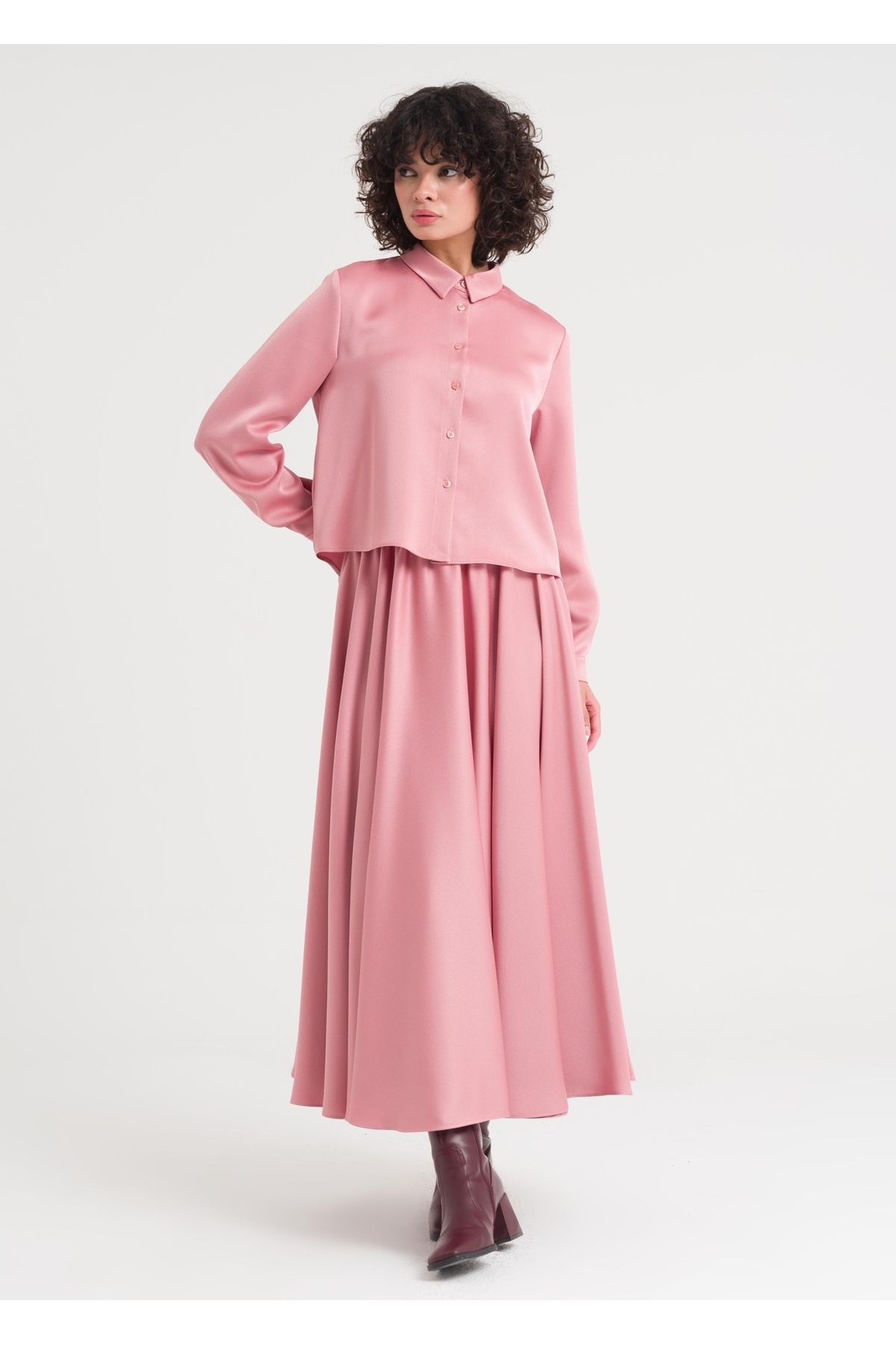 Armağan-Double Suit with Flared Skirt 5