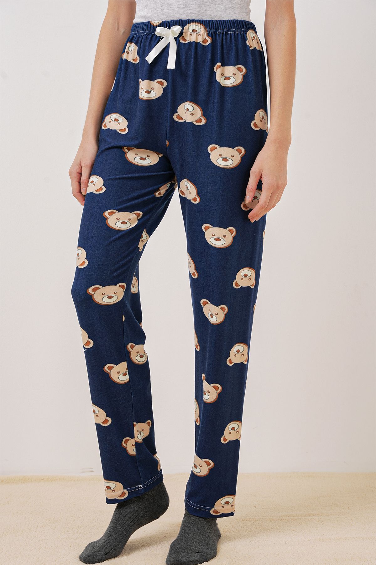 Bigdart-4323 Model Patterned Navy Blue Pajama Bottoms 2