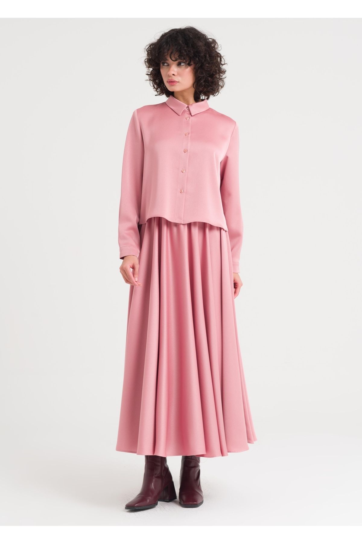 Armağan-Double Suit with Flared Skirt 2