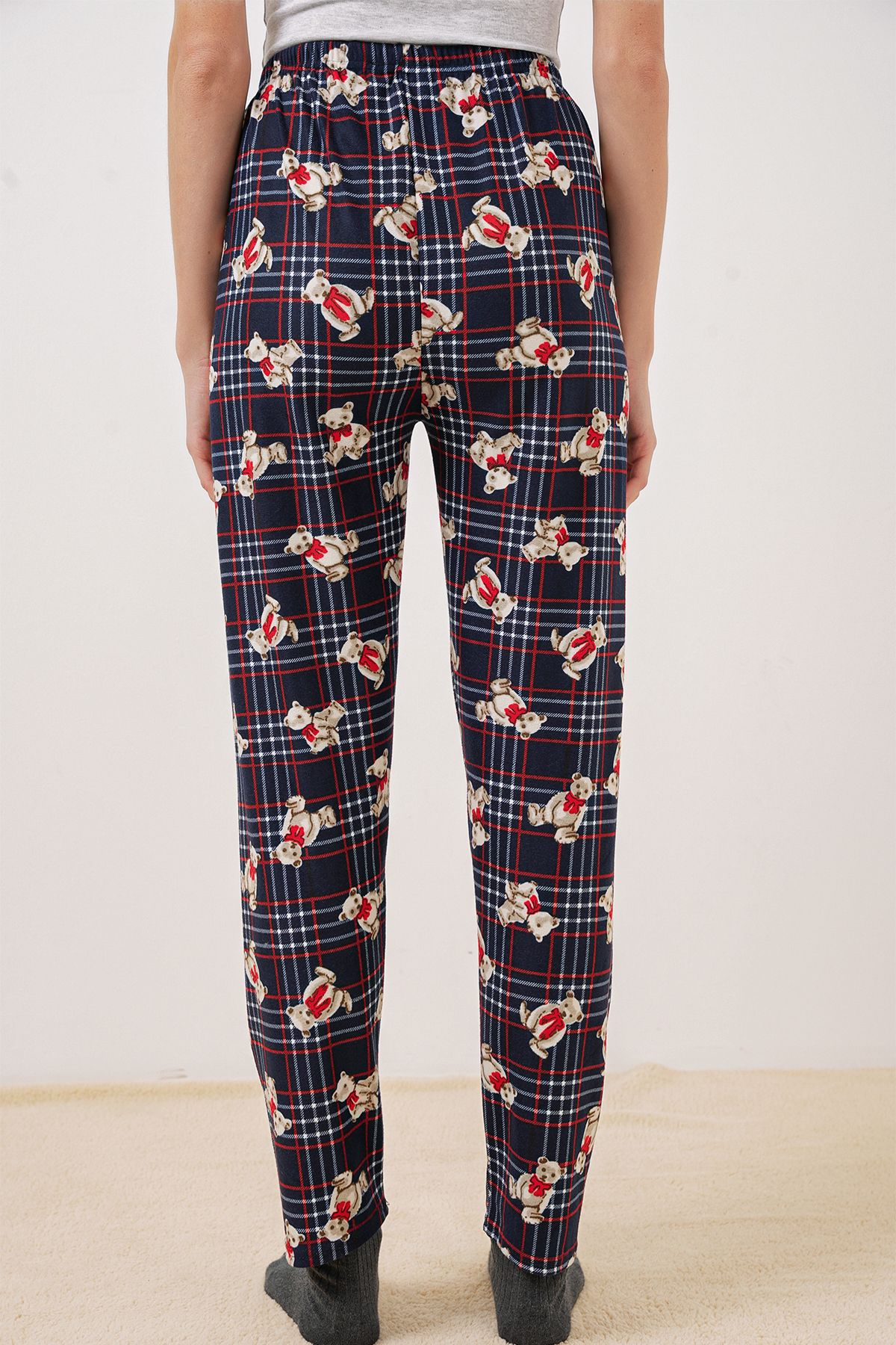 Bigdart-Navy Blue 4323 Patterned Pajama Bottoms 5