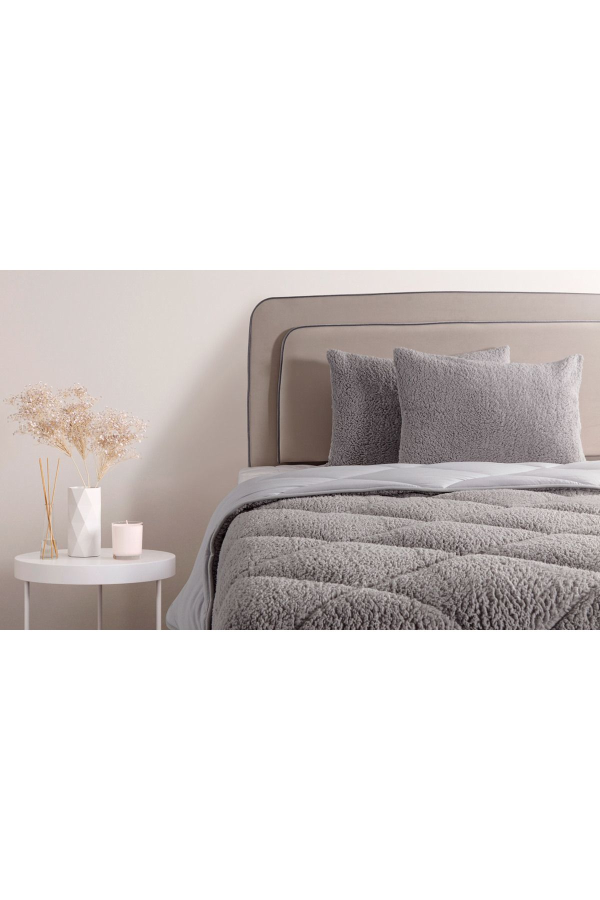 İdaş-Anthracite Plush Single Duvet Set - Adj Sharpa 2