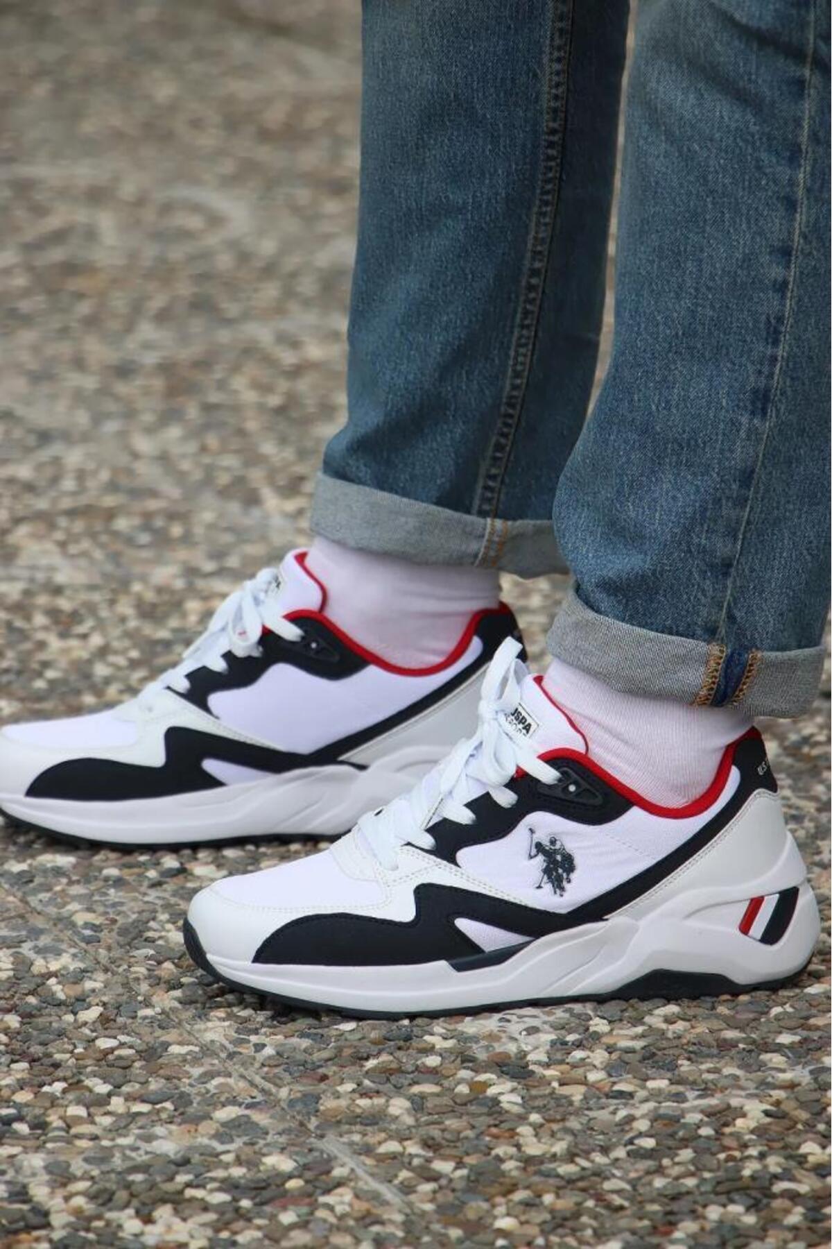 U.S. Polo Assn. U.S.POLO ASSN.HUSKY 4FX BEYAZ LACİ KIRMIZI COMFORT