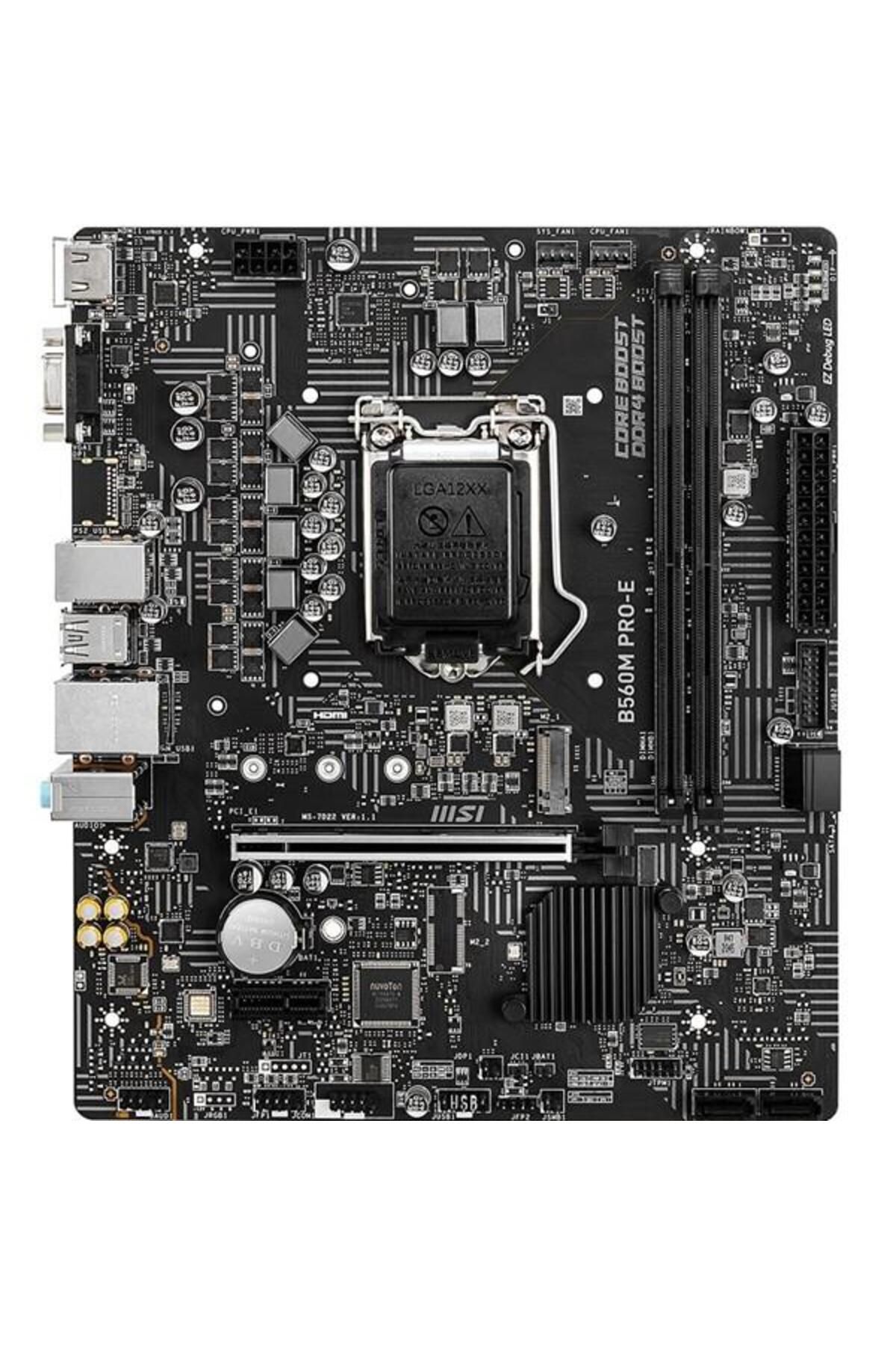 MSI-B560m Pro-e DDR4 M2 PCIE NVMe HDMI PCIE 16x V4.0 1200p V2 Matx 3