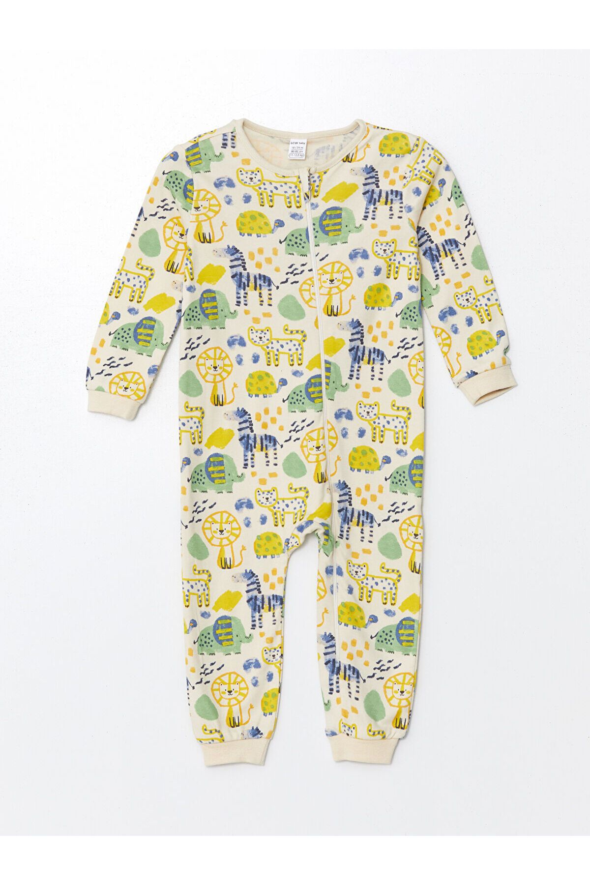 LC Waikiki-Lcwk Crew Neck Long Sleeve Printed Baby Boy Romper 2Pcs 2