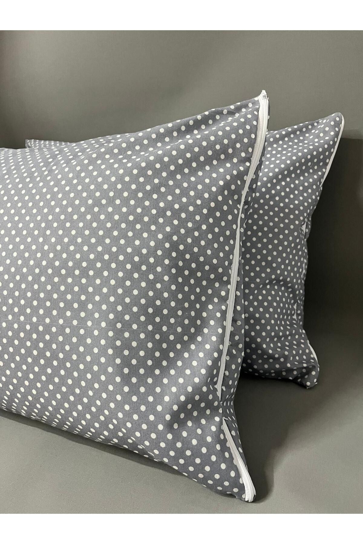 mihriban-Set of 2 Polka Dot Pattern Pillowcases 50X70 cm 3