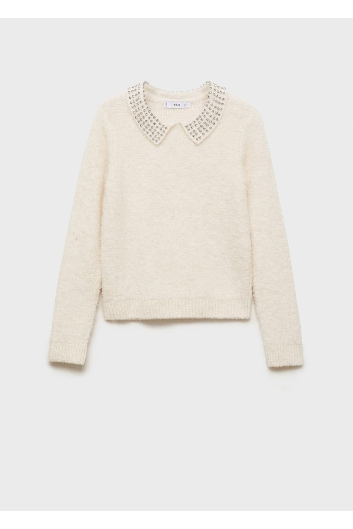 MANGO Woman-Polo Neck Sweater with Stones 3