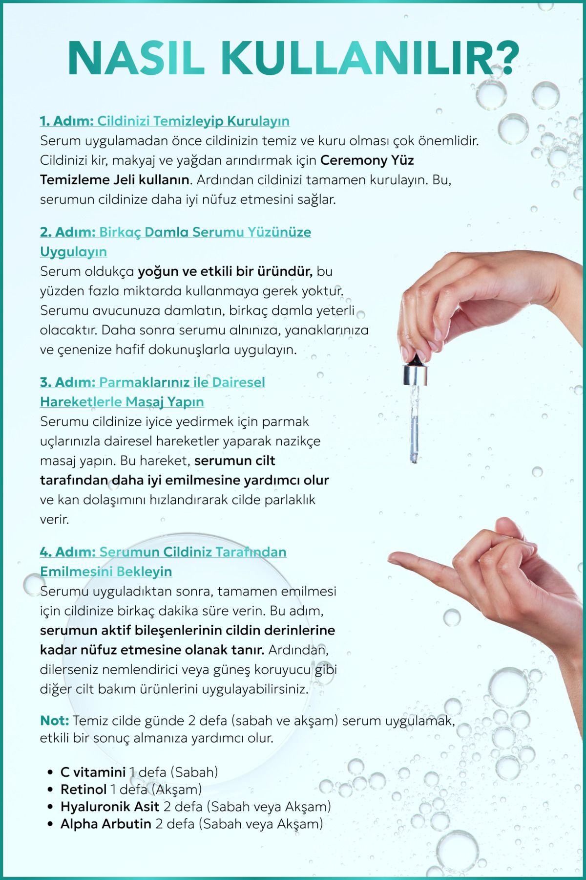 5’li Cilt Bakım Serum Seti | C Vitamini, Retinol, Hyaluronik Asit, Niacinamide, Alpha Arbutin — 8684354130051-003700680044 — تصویر 8 از 9