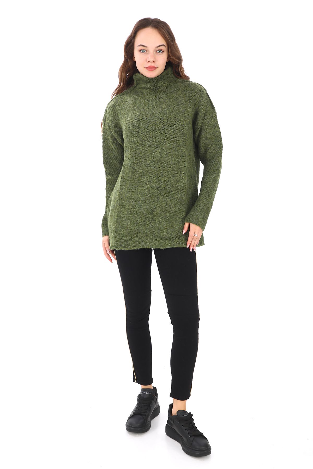 Big Love-Women's Turtleneck Oversize Long Knitwear Sweater 1