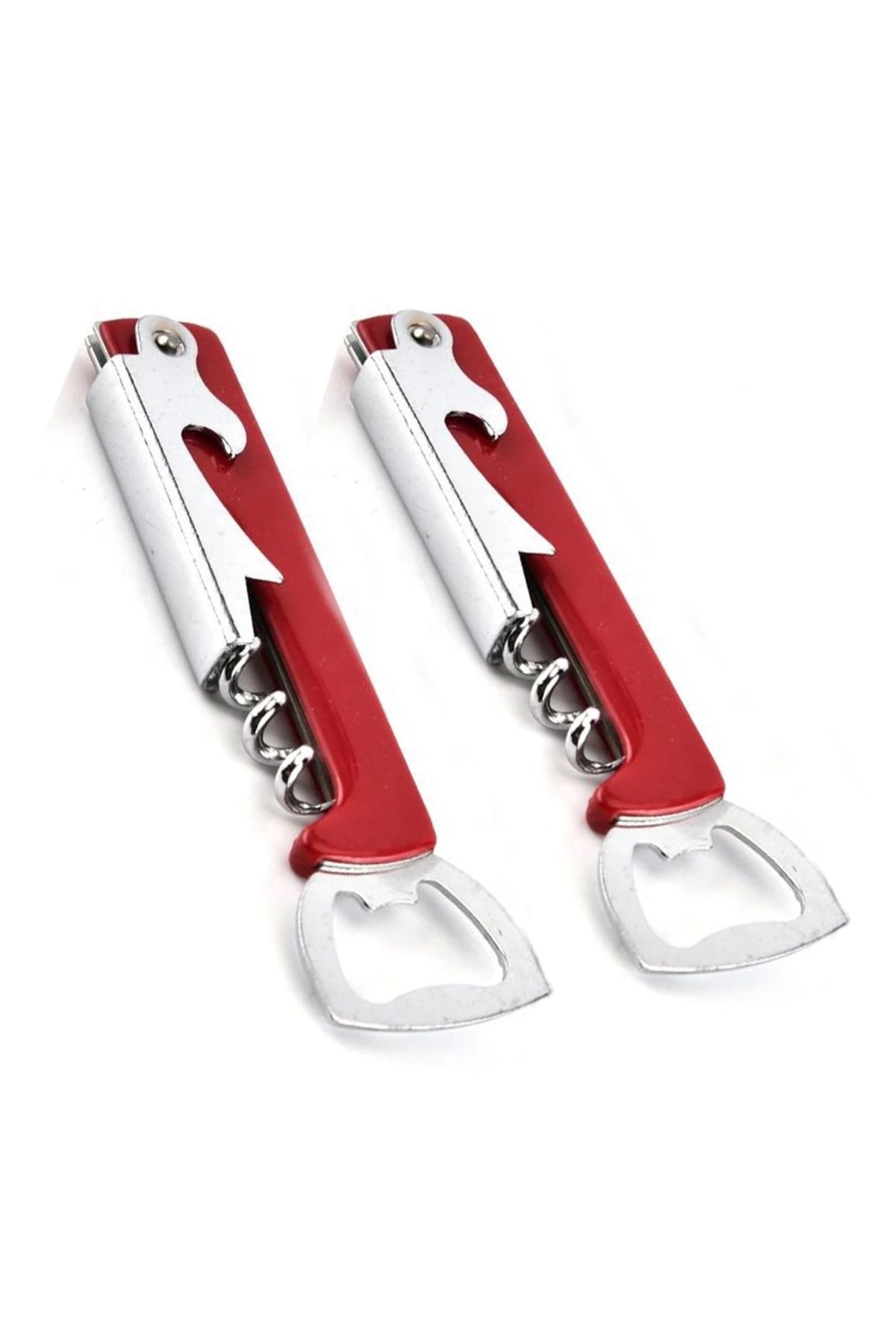 Maridet-Red Lighter Wine Cork Opener Corkscrew Bottle Lid Can Opener - 3 Pieces 3