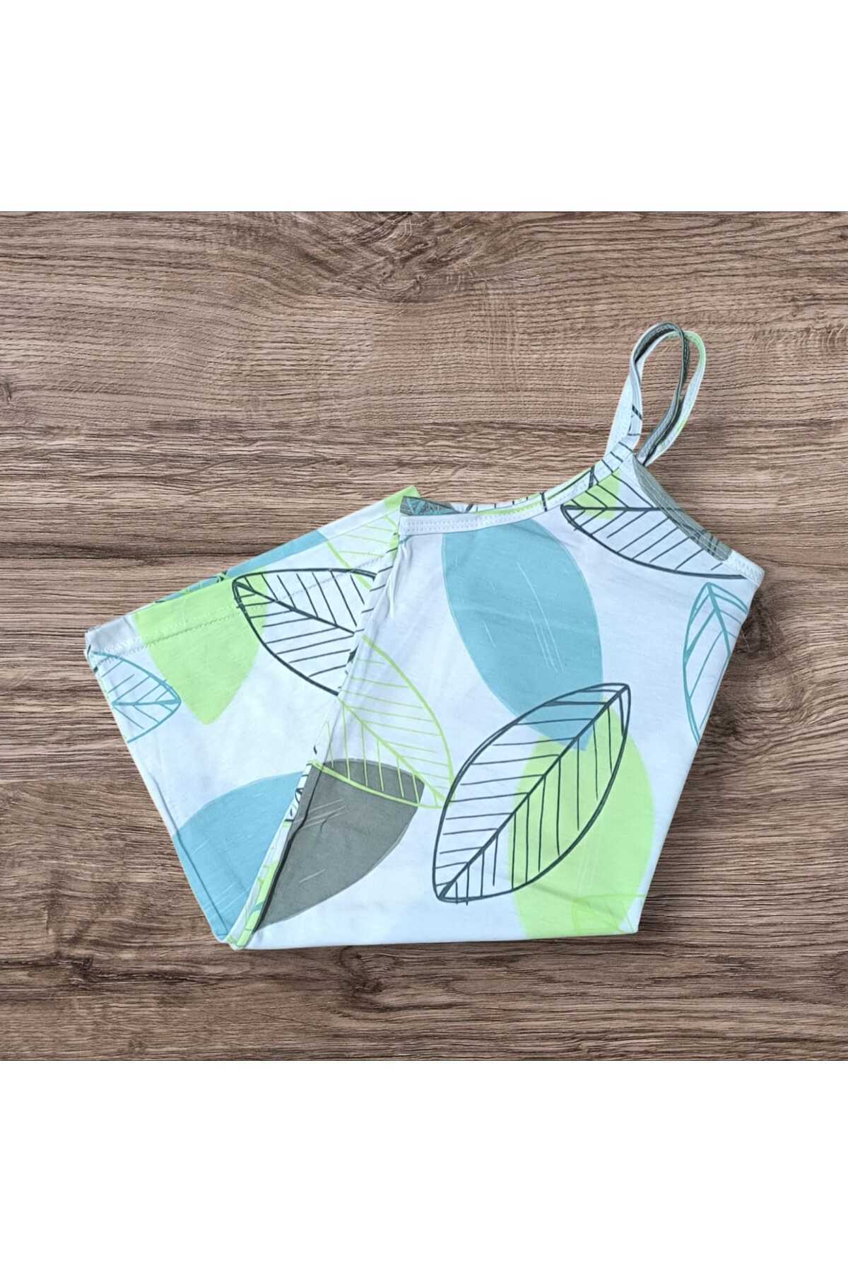 ESTA STORE-White Leaf Patterned Stringed Undershirt 2