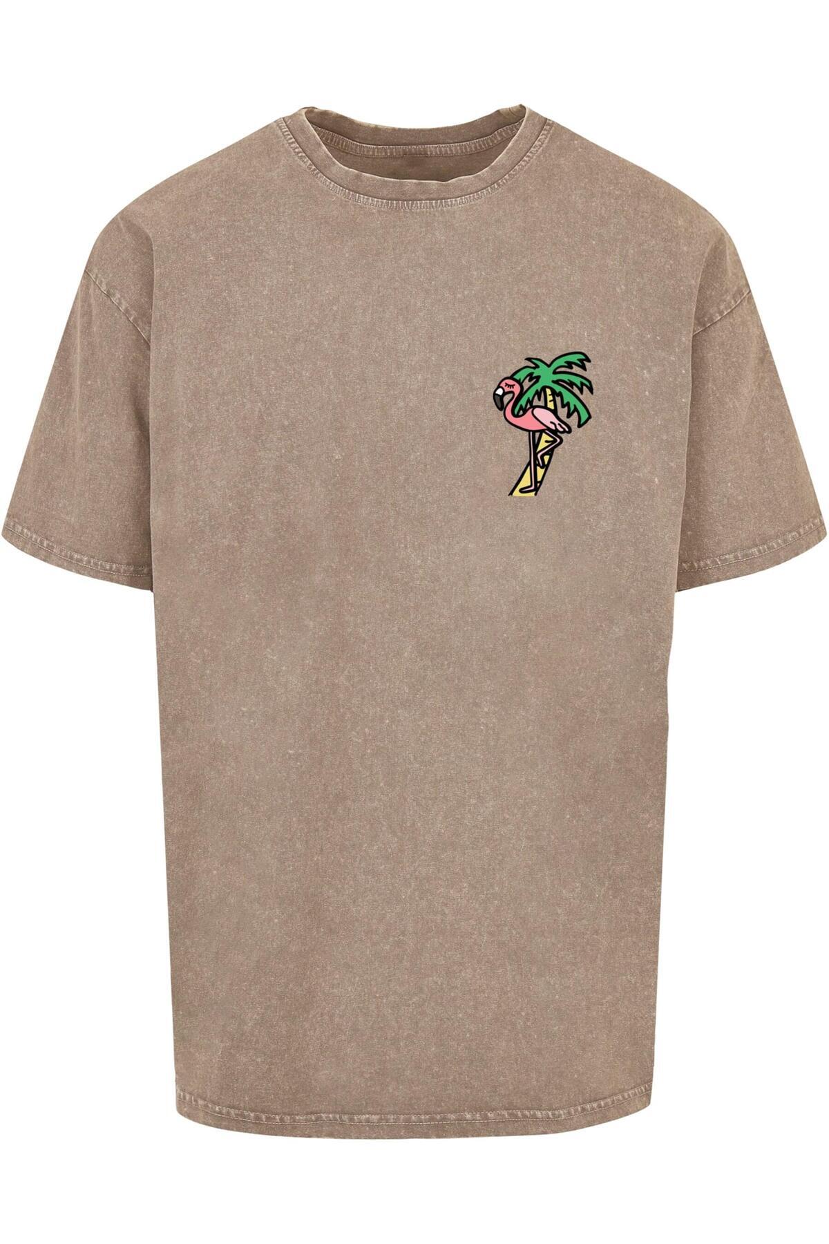 Mister Tee-Herren Flamingo Acid Washed Heavy Oversize Tee 1