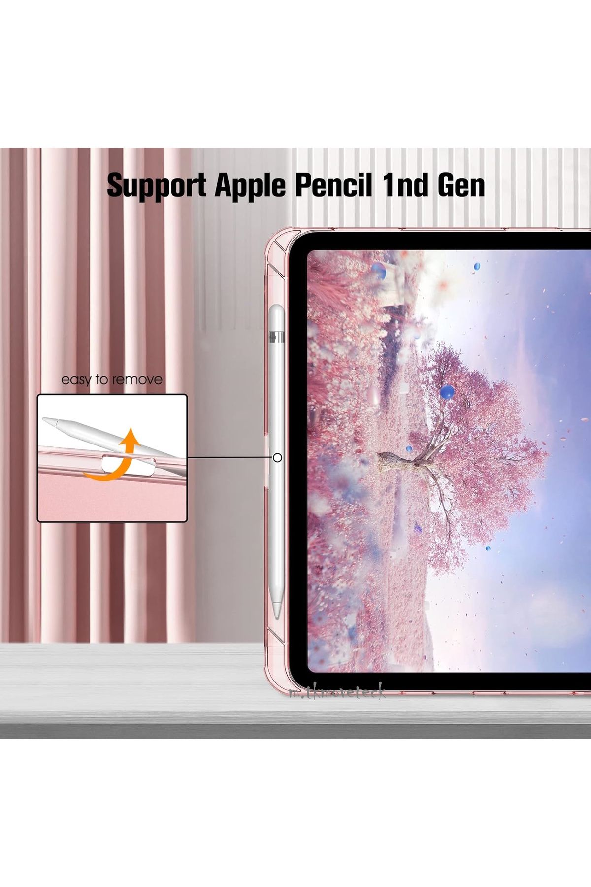 m.tk moveteck-iPad 11Th Generation A16 2025/10. Generation Case Flip Cover with Pen Compartment and Sleep Mode A2696 A2757 A3354 A3355 3