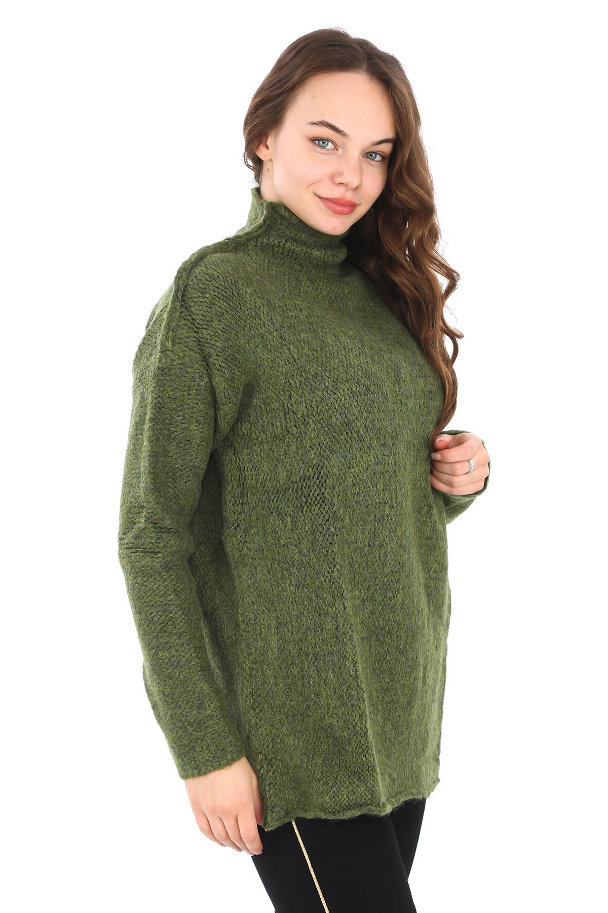 Big Love-Women's Turtleneck Oversize Long Knitwear Sweater 2