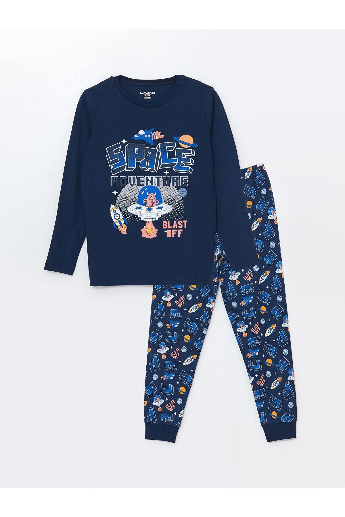 LC Waikiki-Lcw Kids Crew Neck Boy Pajamas Set 1