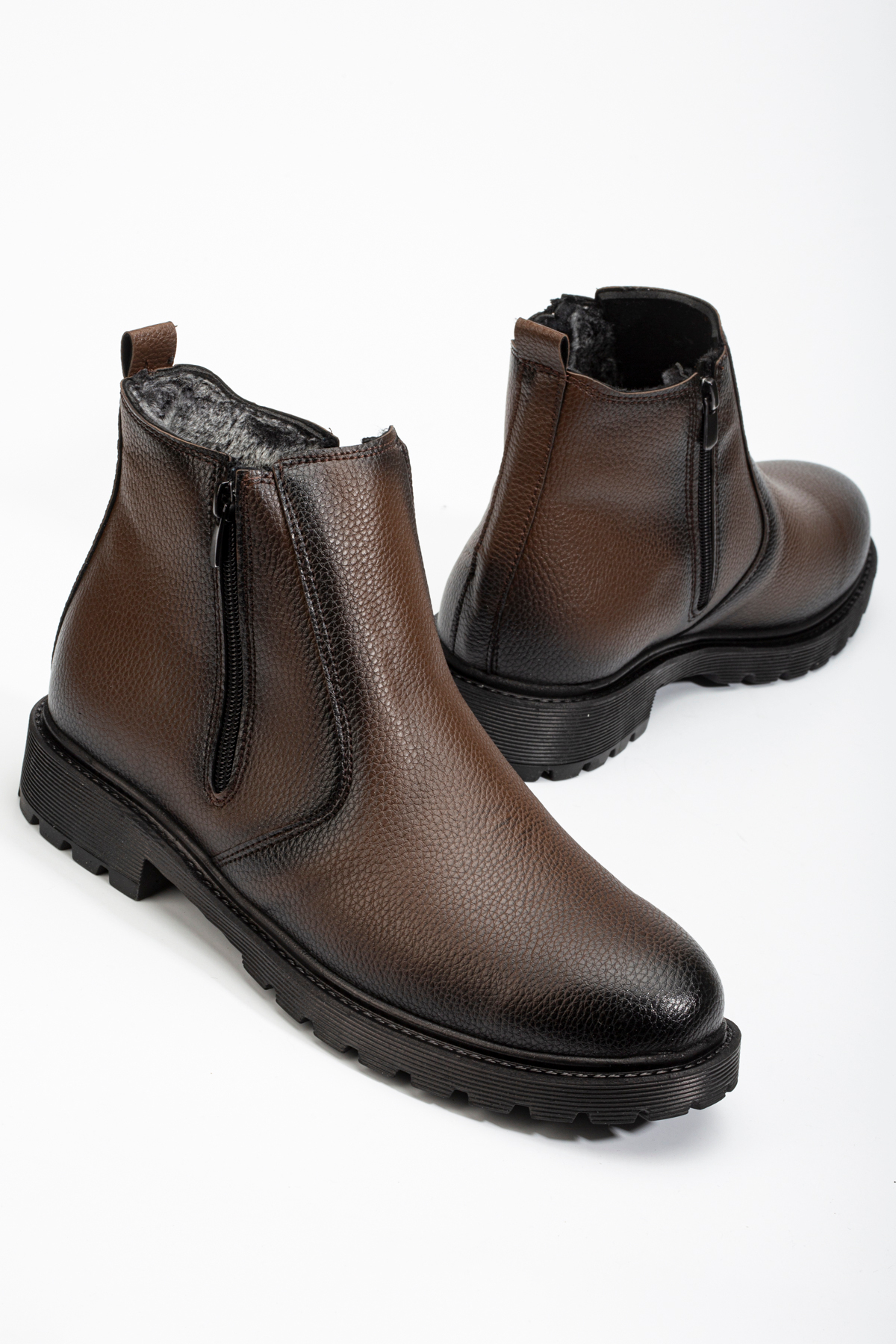 Sanvio Tarzkar  Erkek Kahverengi Rahat Içi Kürklü Soğuk Ve Su Geçirmez Garantili Kauçuk Kaymaz Taban Günlük Bot - Görsel 2
