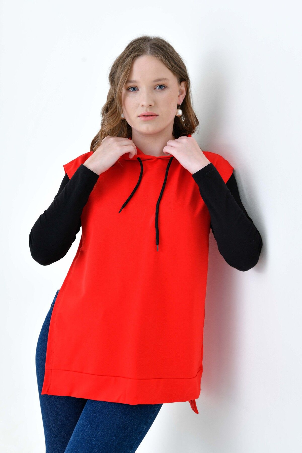 mirach-Open Sides Plus Size Oversize Sweatshirt Jumpers Model Zero Sleeve Design 6