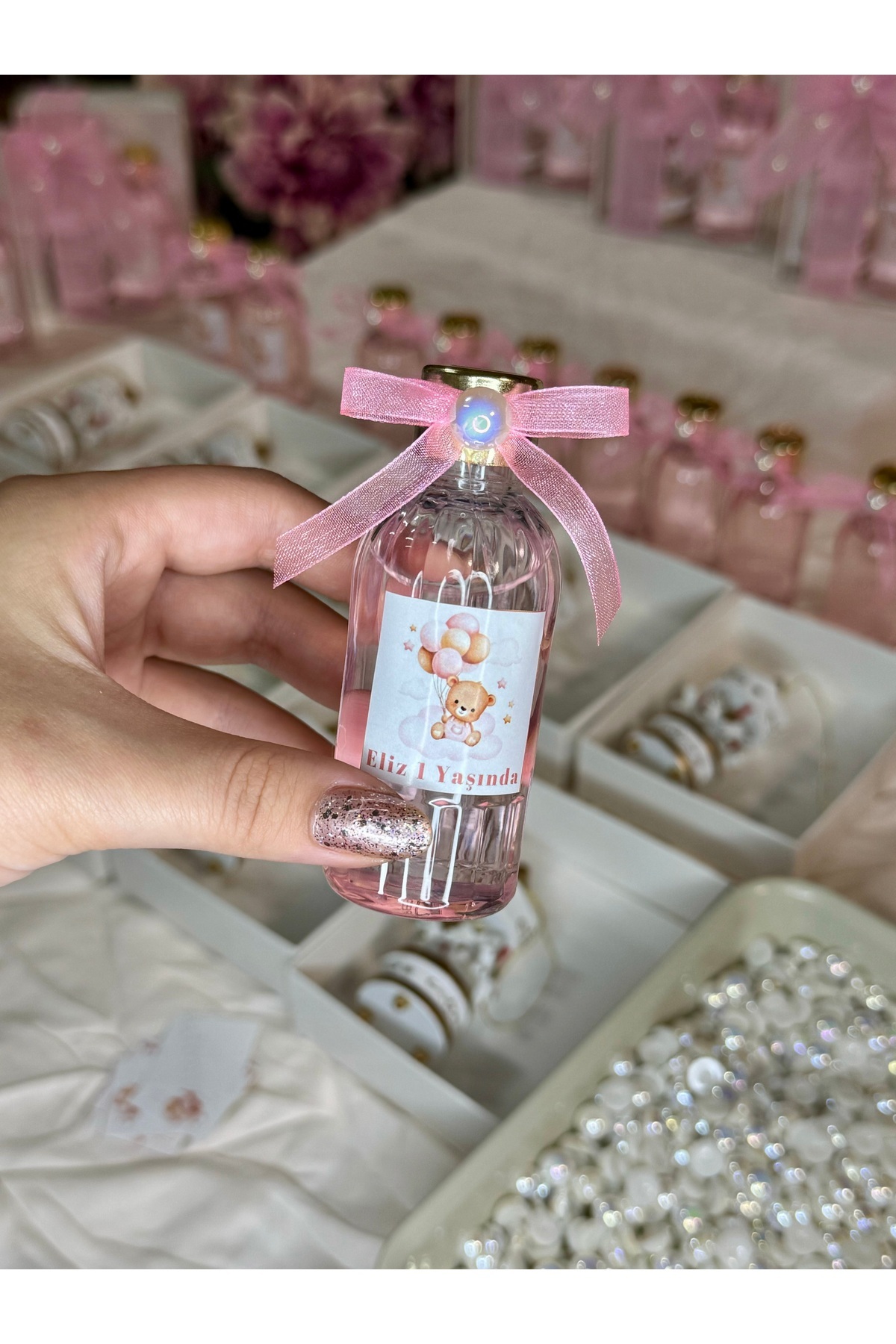 eliz 10 Adet Pembe Mika Kolonya ve Atlı Karınca Seti Hediyelik Bebek Mevlüt Doğum fotoğrafı 4 (önizleme)