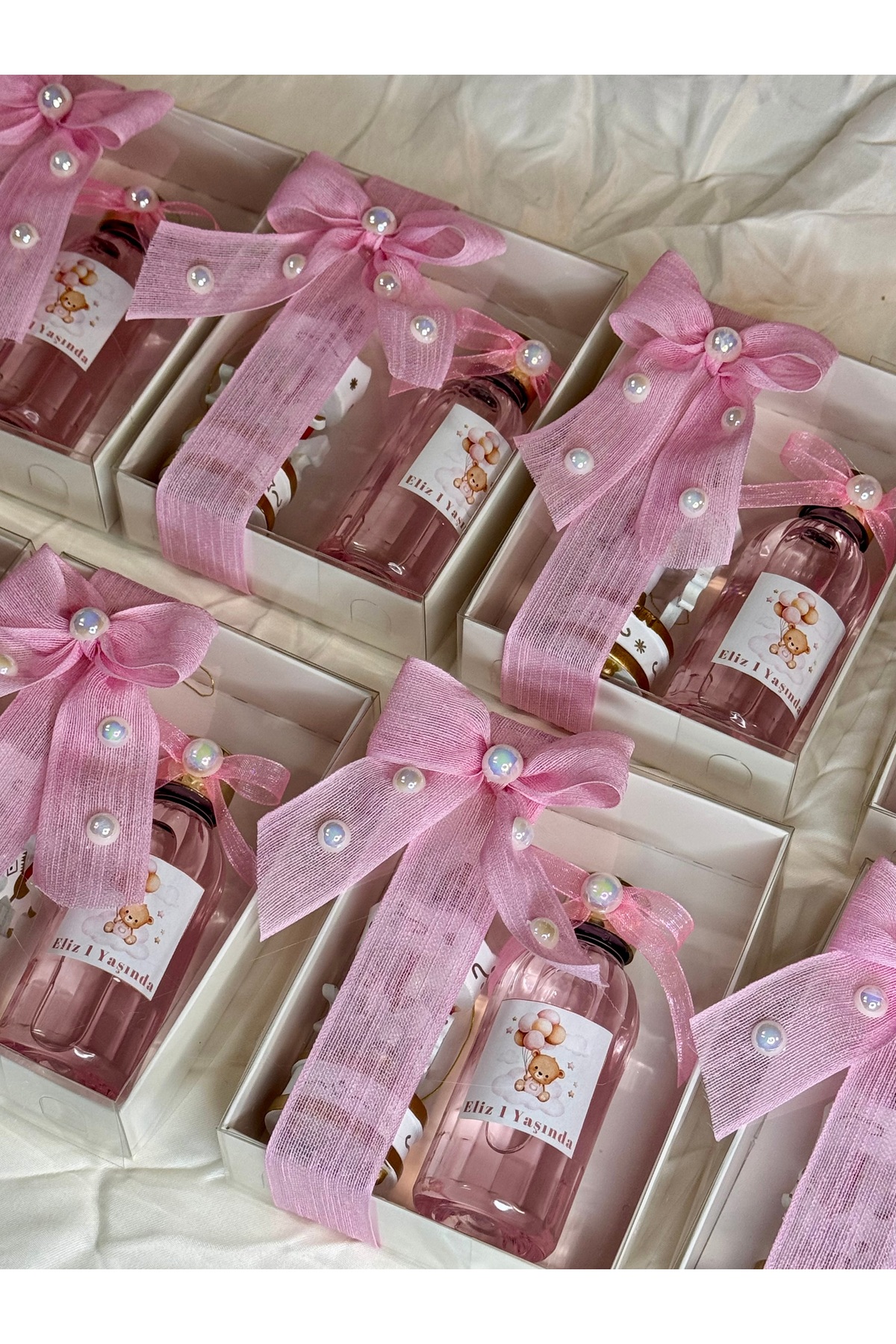 eliz 10 Adet Pembe Mika Kolonya ve Atlı Karınca Seti Hediyelik Bebek Mevlüt Doğum fotoğrafı 2 (önizleme)