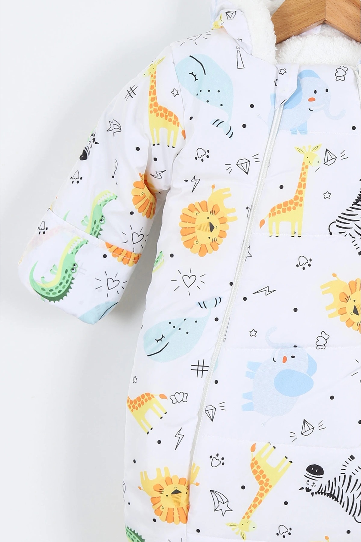 MAİBELLA Orman Hayvanlı Figürlü Fermuarlı İçi Pelüş Kışlık Erkek Kız Bebek Kundak Astronot Tulum Kozmonot fotoğrafı 5 (önizleme)