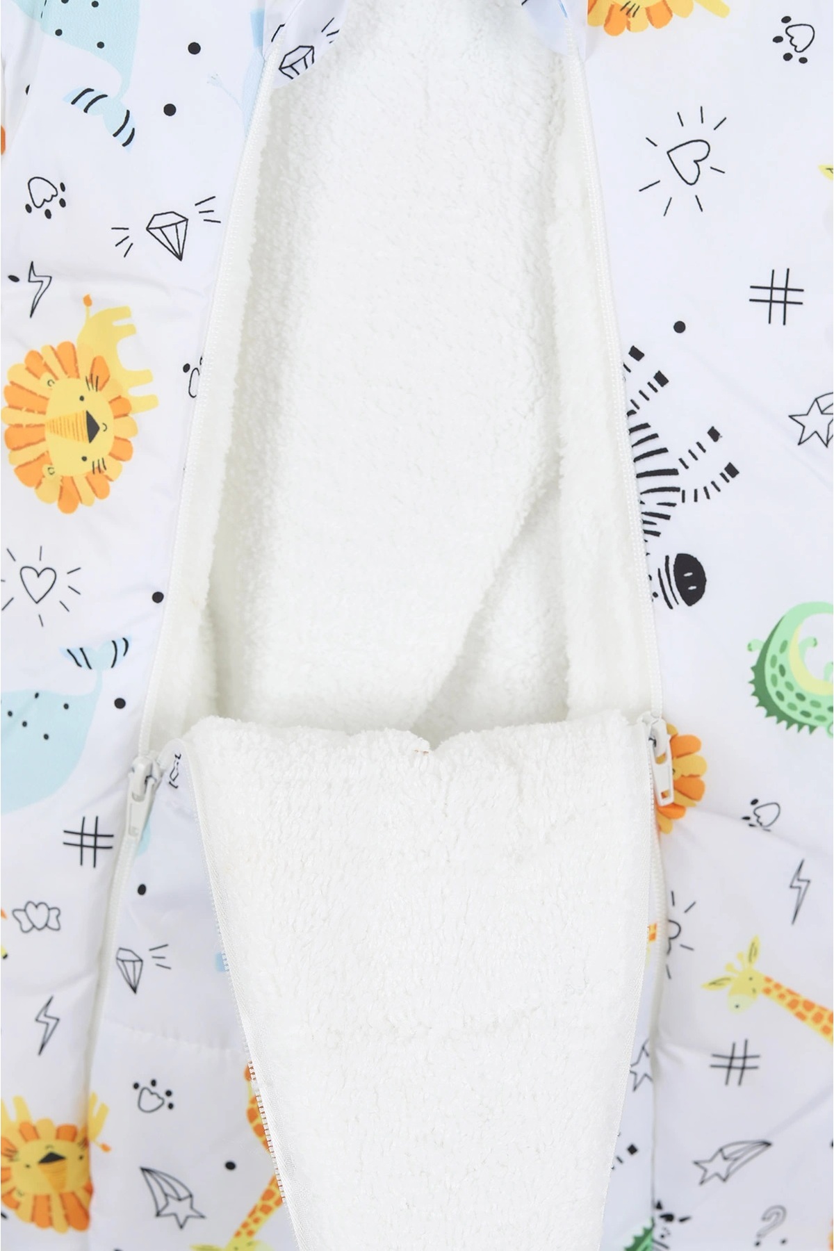 MAİBELLA Orman Hayvanlı Figürlü Fermuarlı İçi Pelüş Kışlık Erkek Kız Bebek Kundak Astronot Tulum Kozmonot fotoğrafı 6 (önizleme)