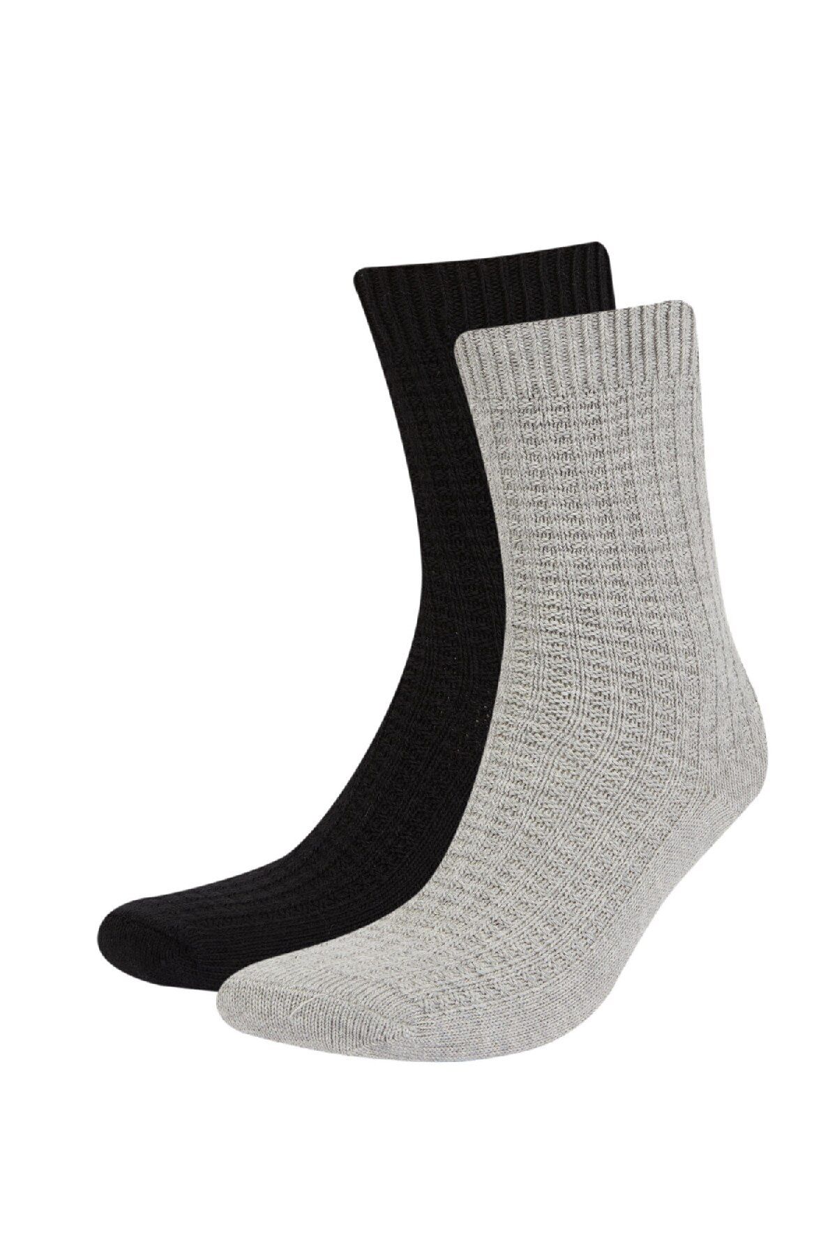 DeFacto-Men's 2-Piece Cotton Winter Boot Socks D1584Axns 1