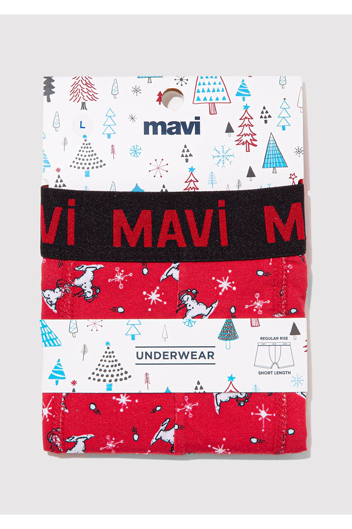 Mavi-Christmas Themed Printed Red Boxers 0911776 -70477 3