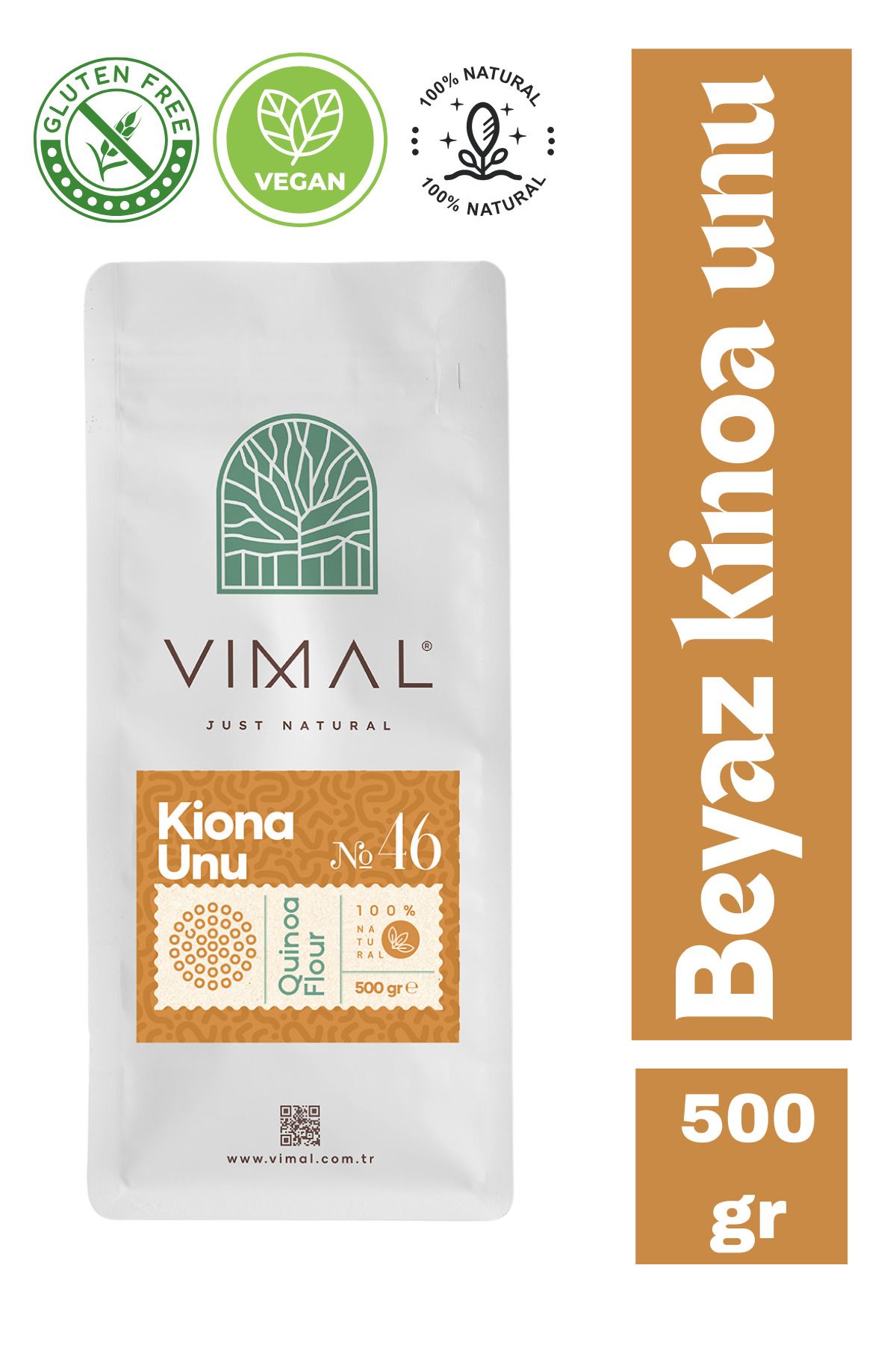 VIMAL Beyaz Kinoa Unu Glutensiz 500 gr Kilitli Ambalaj