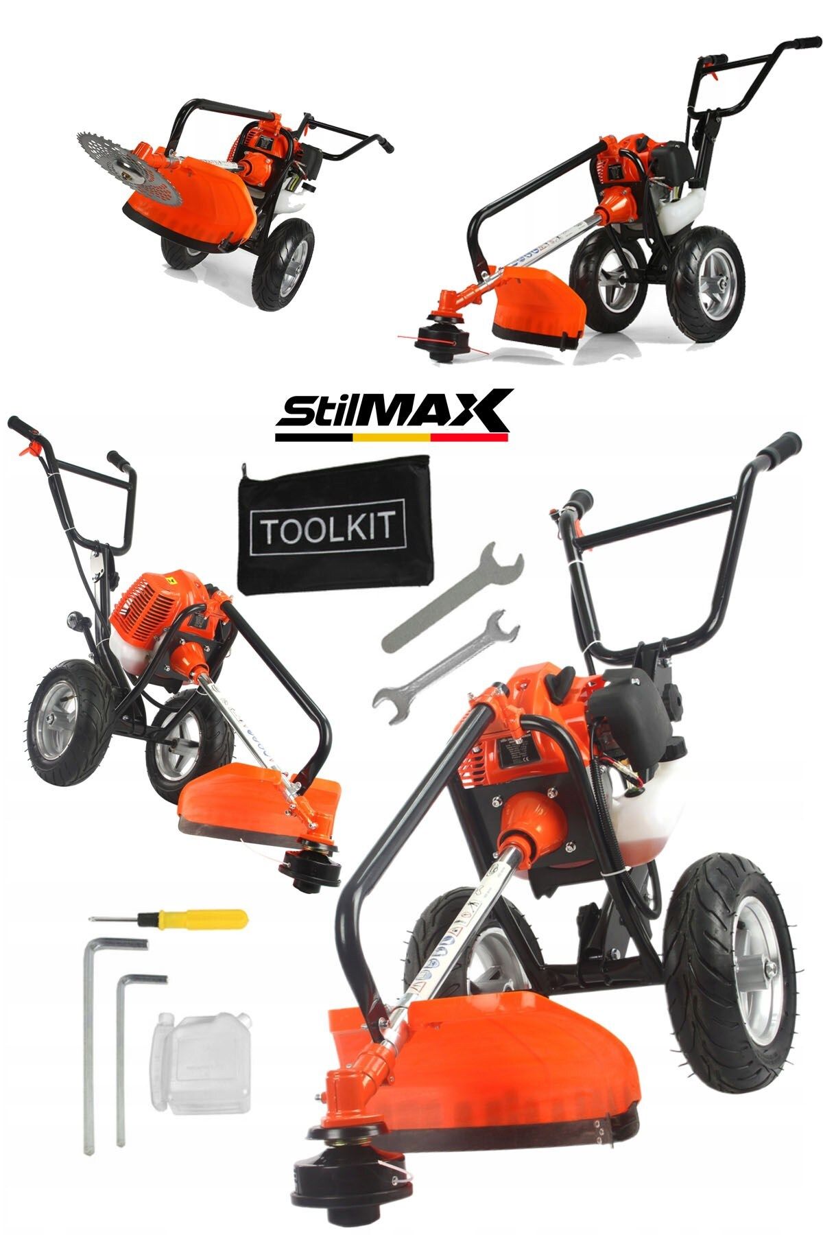 stilmax STMT9900 Profesyonel Benzinli Tekerlekli Arabalı Tırpan Ot Çayıt Çim Biçme Makinesi 20HPX  + Yağ