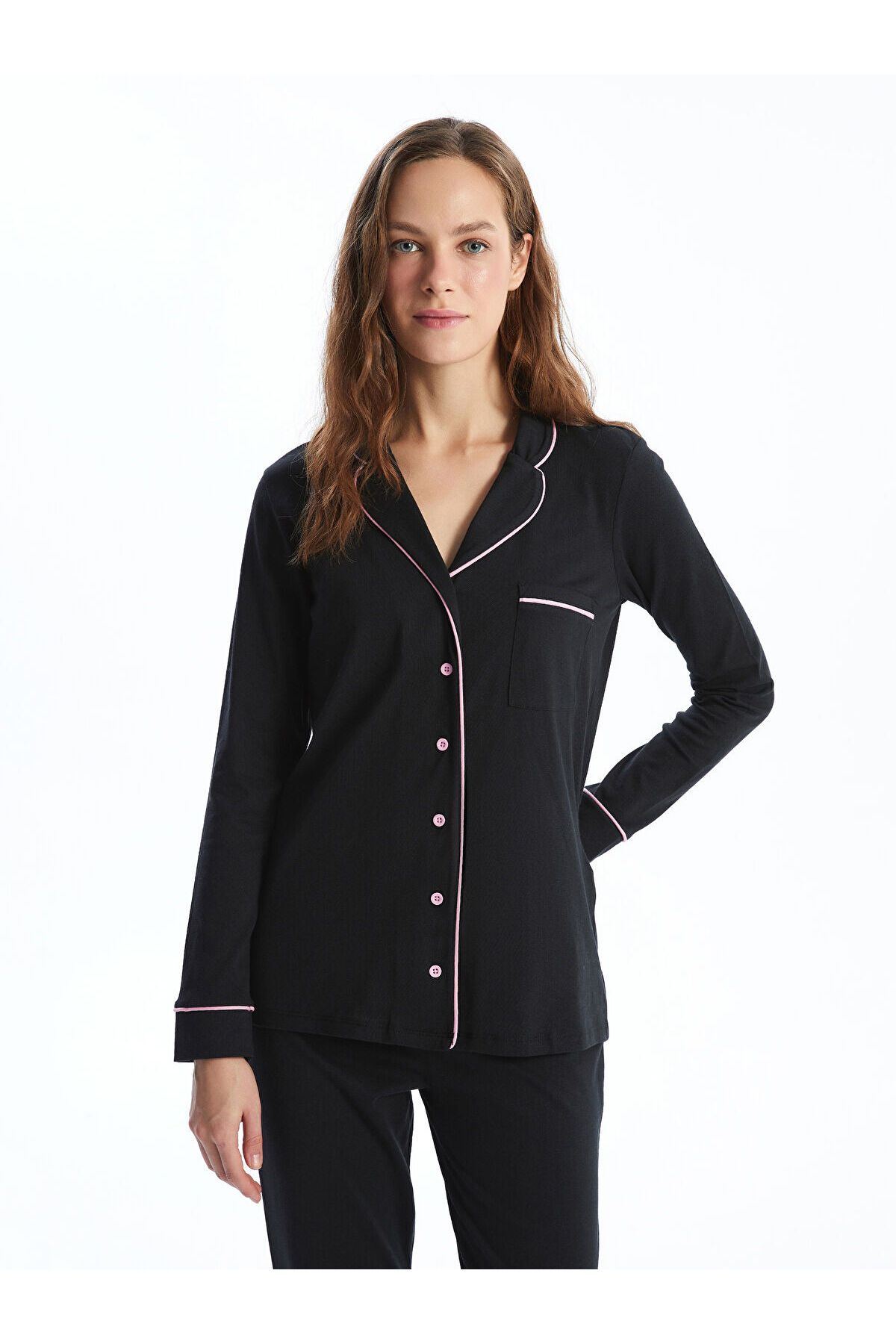 LC Waikiki-Lcwk Shirt Collar Women's Pajamas Set 1