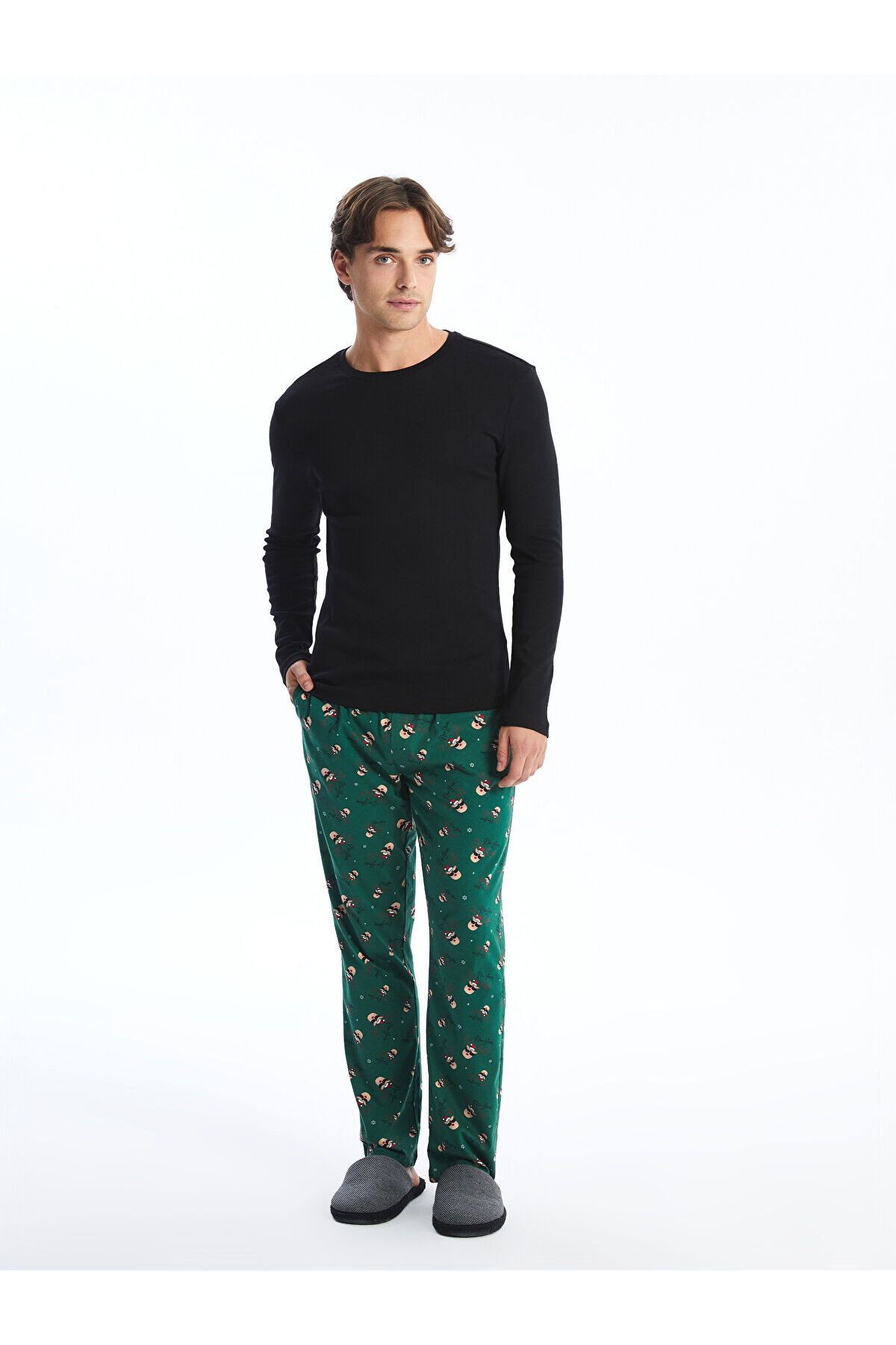 LC Waikiki-Lcwk Standard Fit Christmas Themed Men's Pajama Bottom 1