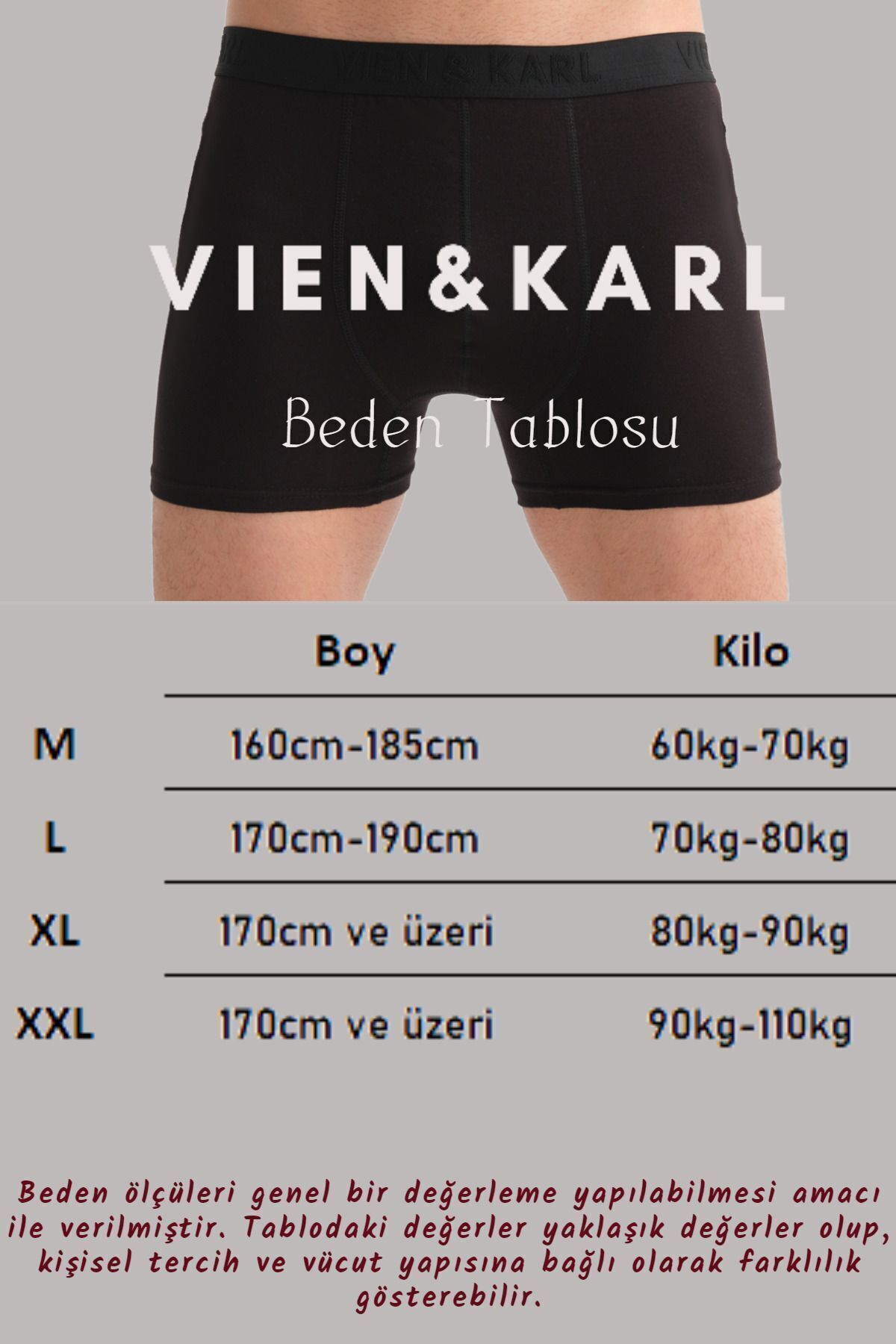 Vien&Karl-Men's Black Box of 6 Plain Lycra Boxer Shorts 2