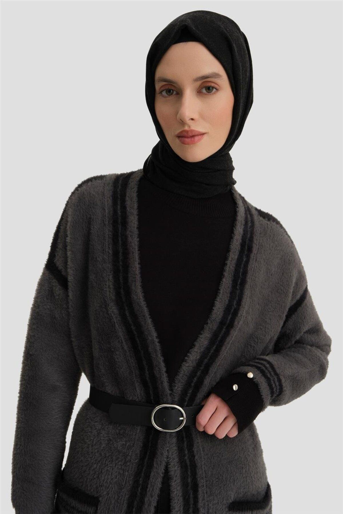 Armine-كارديجان قطيفة أنثراسايت - موديل 24kd2801 4