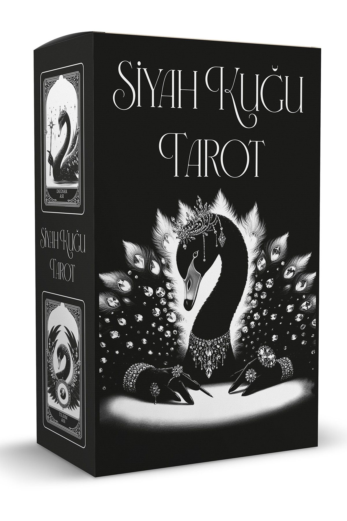 Ekorp Kitap Siyah Kuğu Tarot - 78 Kartlık Deste ve Tarot'un Görsel Anahtarı Mini Rehber - Siyah Baskı
