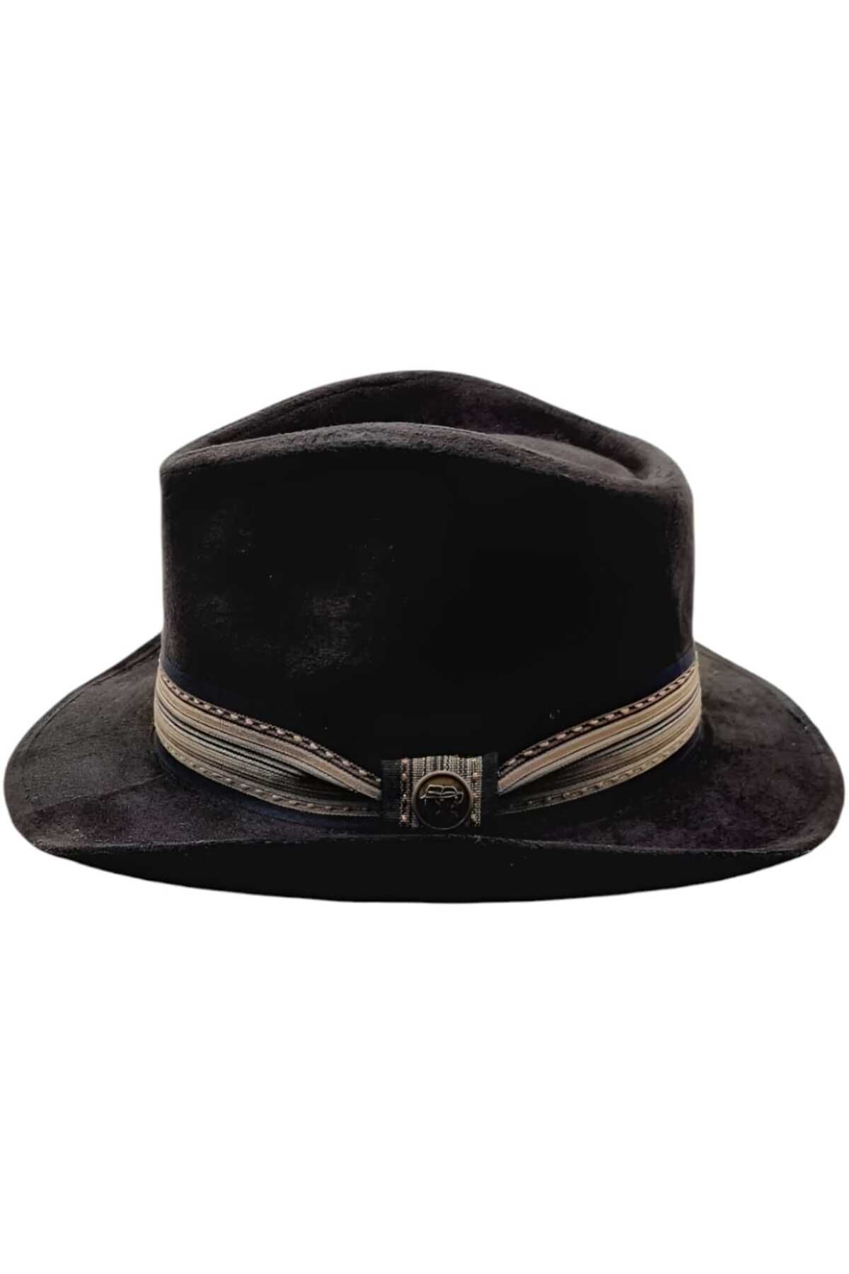 Uniquetrenders-Unisex Nubuck Cowboy Trilby Hat 3