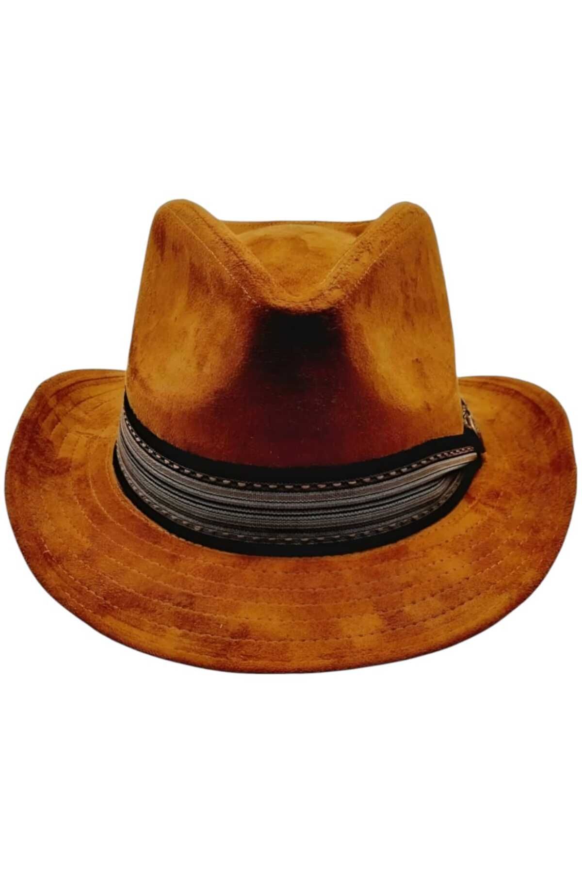 Uniquetrenders-Unisex Nubuck Cowboy Trilby Hat 5