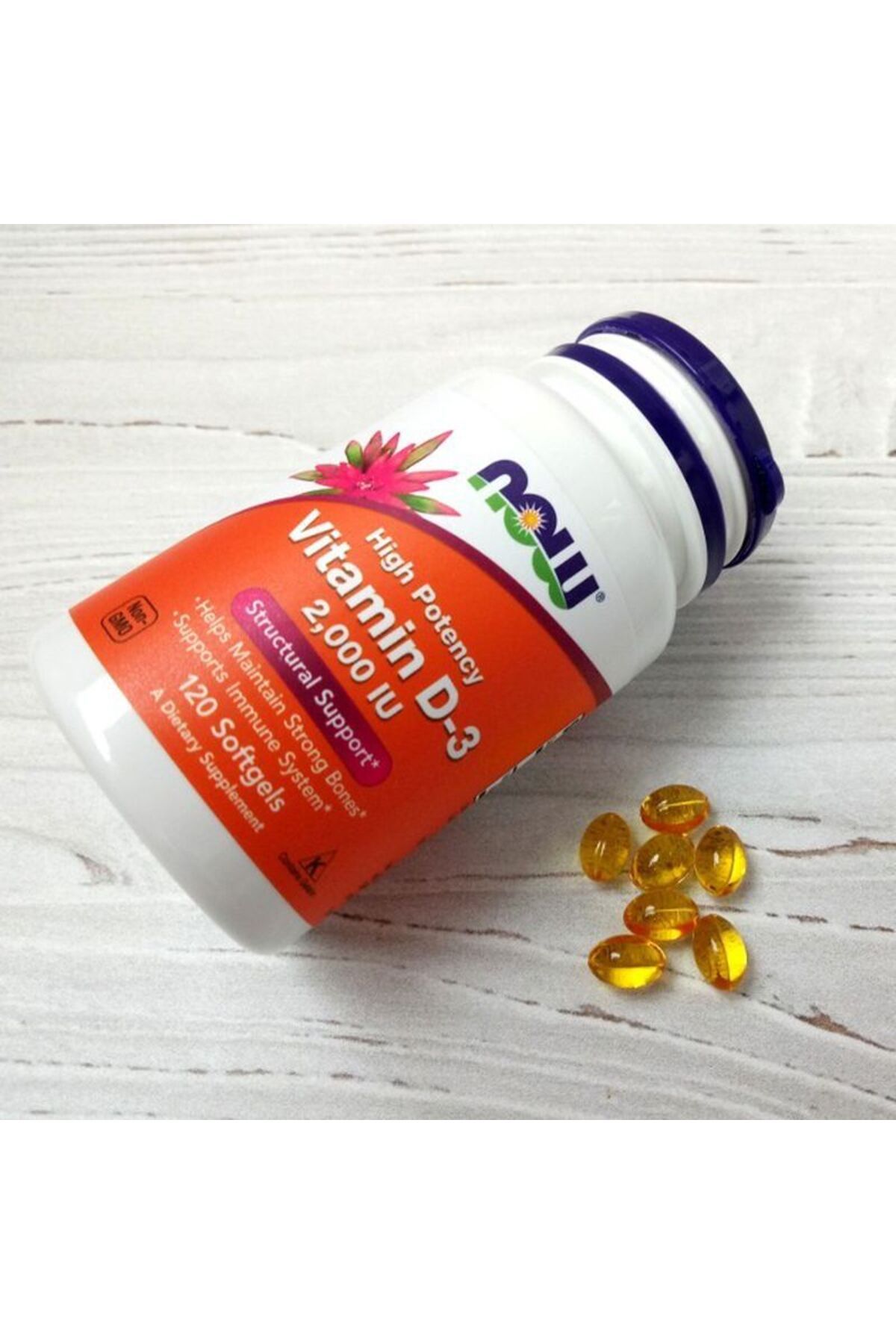 Now Foods Vitamin D3 2000 High Potency 120 Softgels