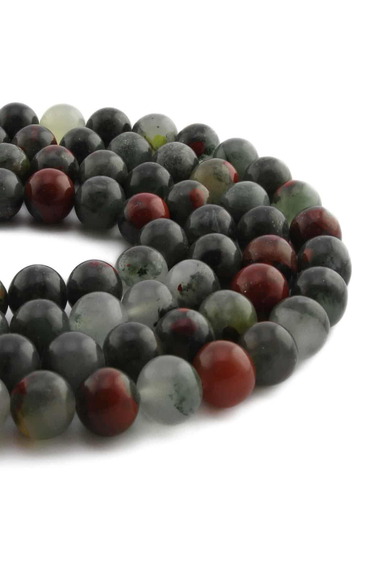 Uçar Doğaltaş-10mm Natural Blood Stone with Bright Sphere Cuts - Array [B] 1