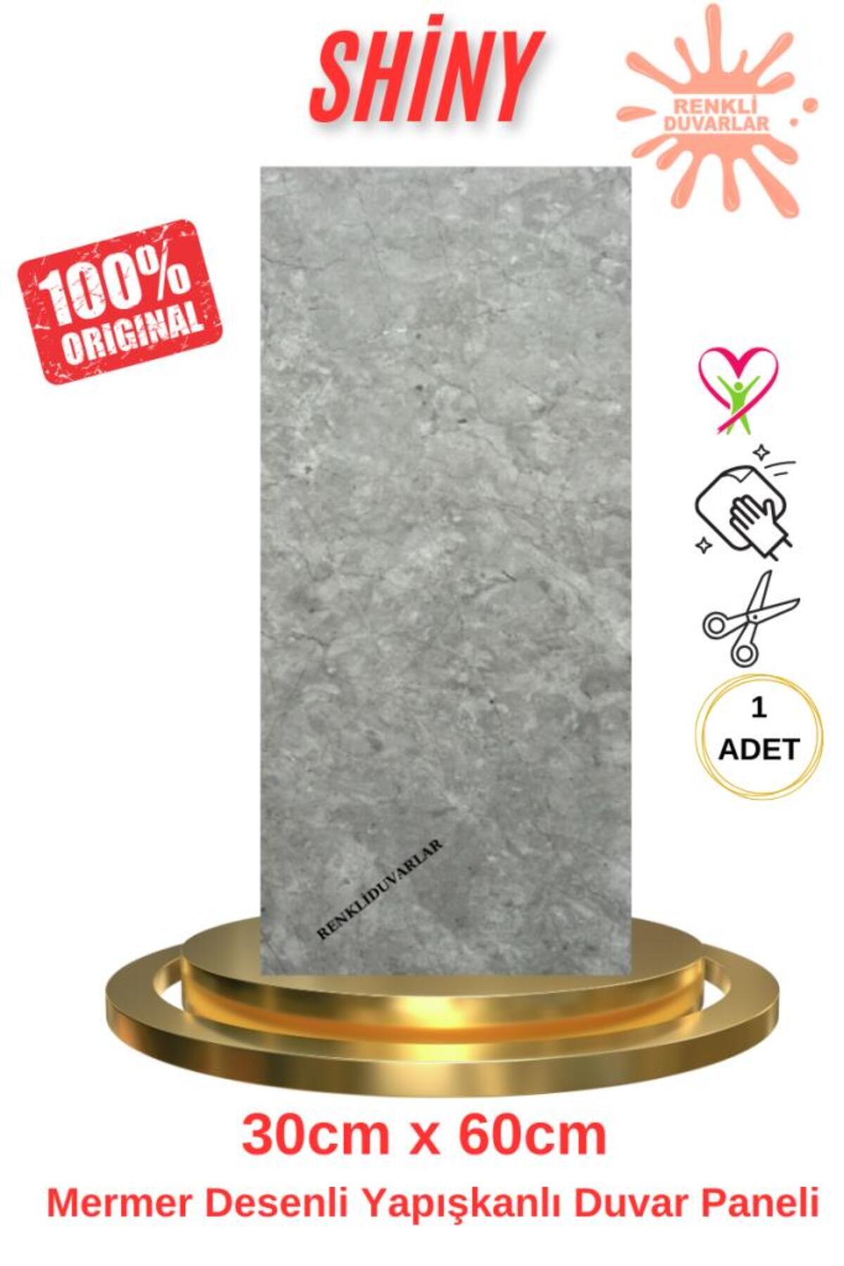 Renkli Duvarlar BS1753 Kendinden Yapışkanlı 1Adet 30x60cm Mermer Desenli Esnek Karavan Banyo Wc Duvar Kaplama Paneli