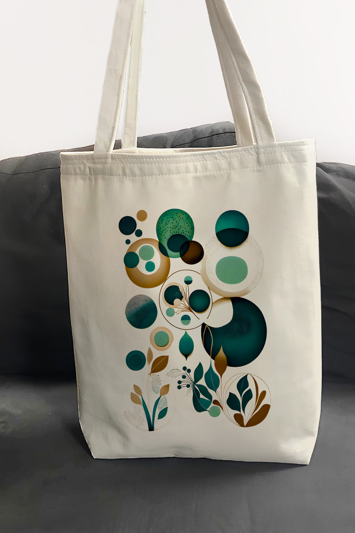 Printed Casual Beach Shopping Tote Cloth Bag with Quality Fabric Inner Pockets
