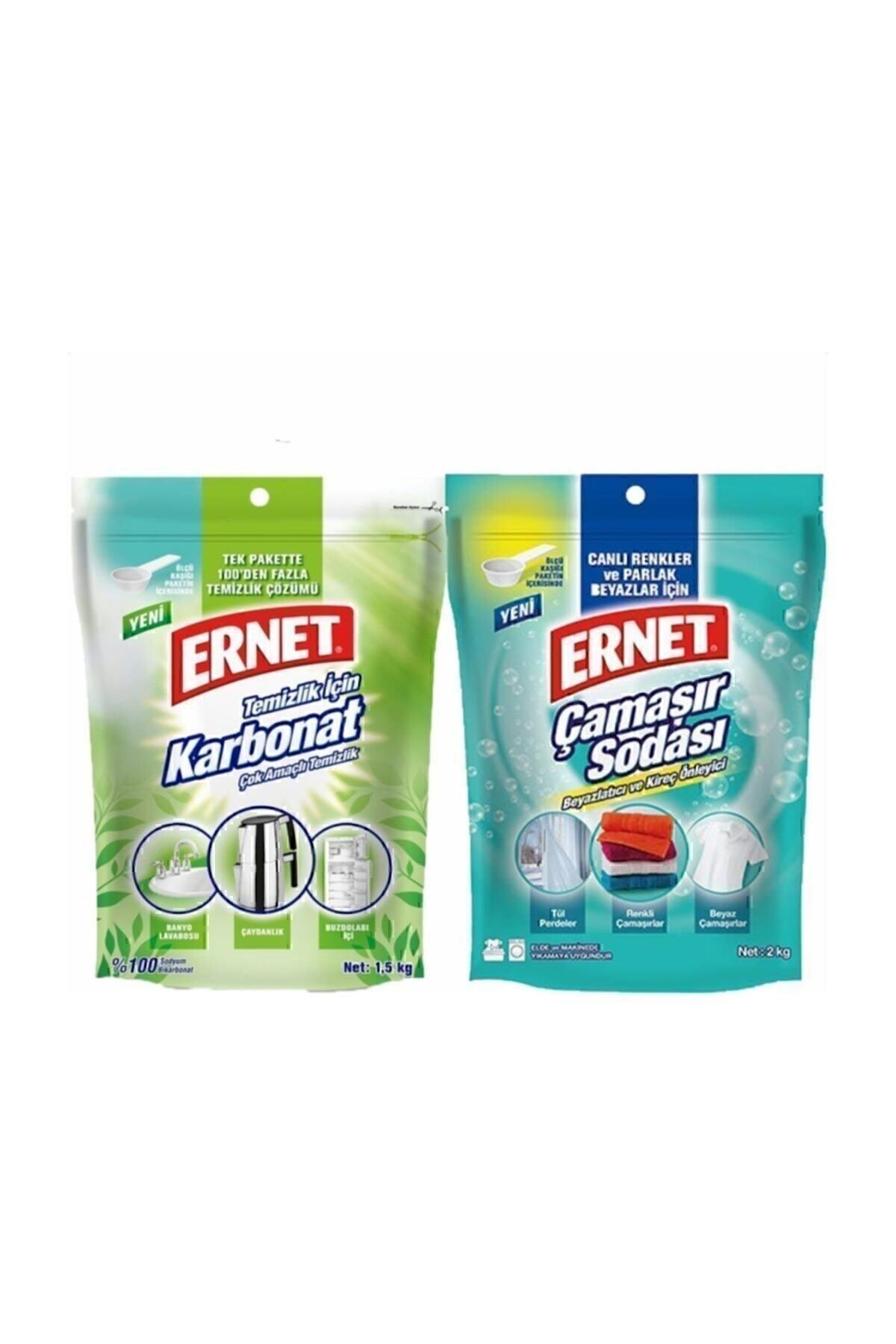 Ernet Çamaşır Sodası 2 Kg 1 Adet Karbonat 1,5 Kg 1 Adet Toplam 2 Adet