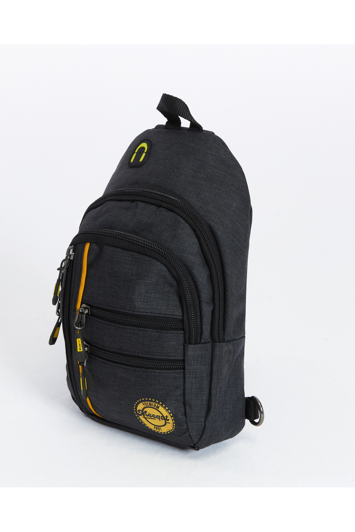 meeqat  Unisex Siyah Su Geçirmez Usb Ve Kulaklık Girişli Bel Ve Omuz Çanta Freebag - Görsel 3