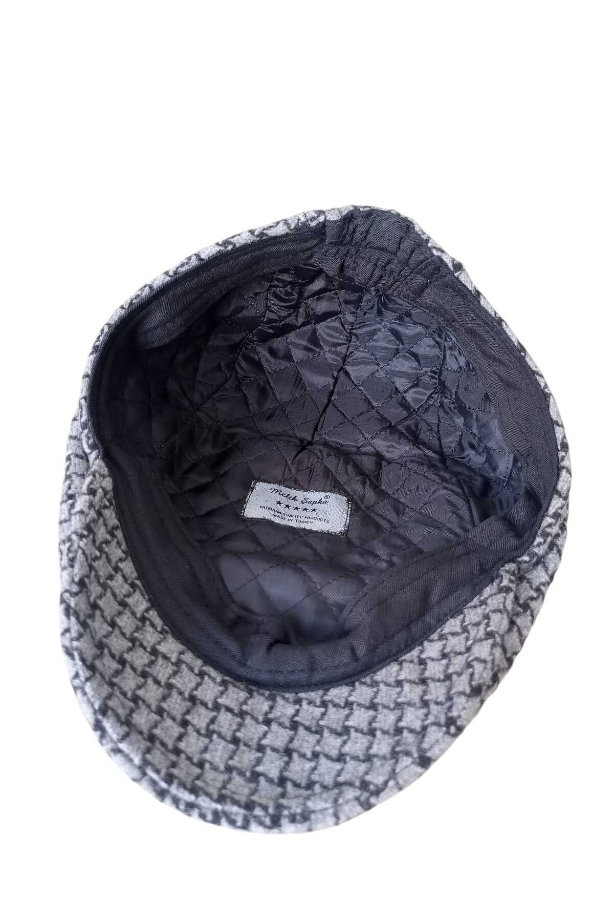 balkonda-British Style Gray Wool Stamp Cap - Lined and Elastic, Standard Size Unisex K29-1 7