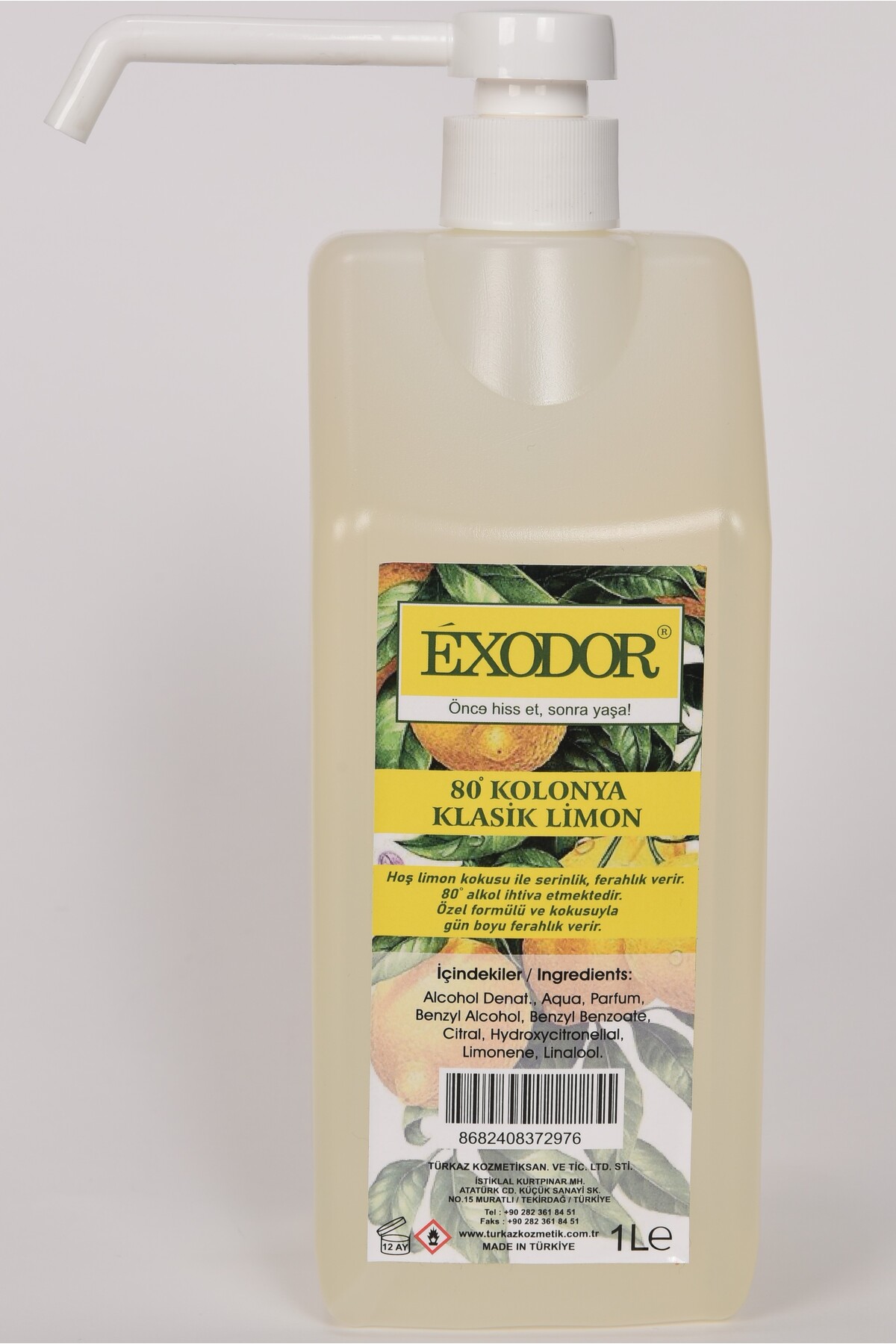 Klasik Limon Kolonyası Sprey Başlıklı 1 Lt X 12 12 Adet