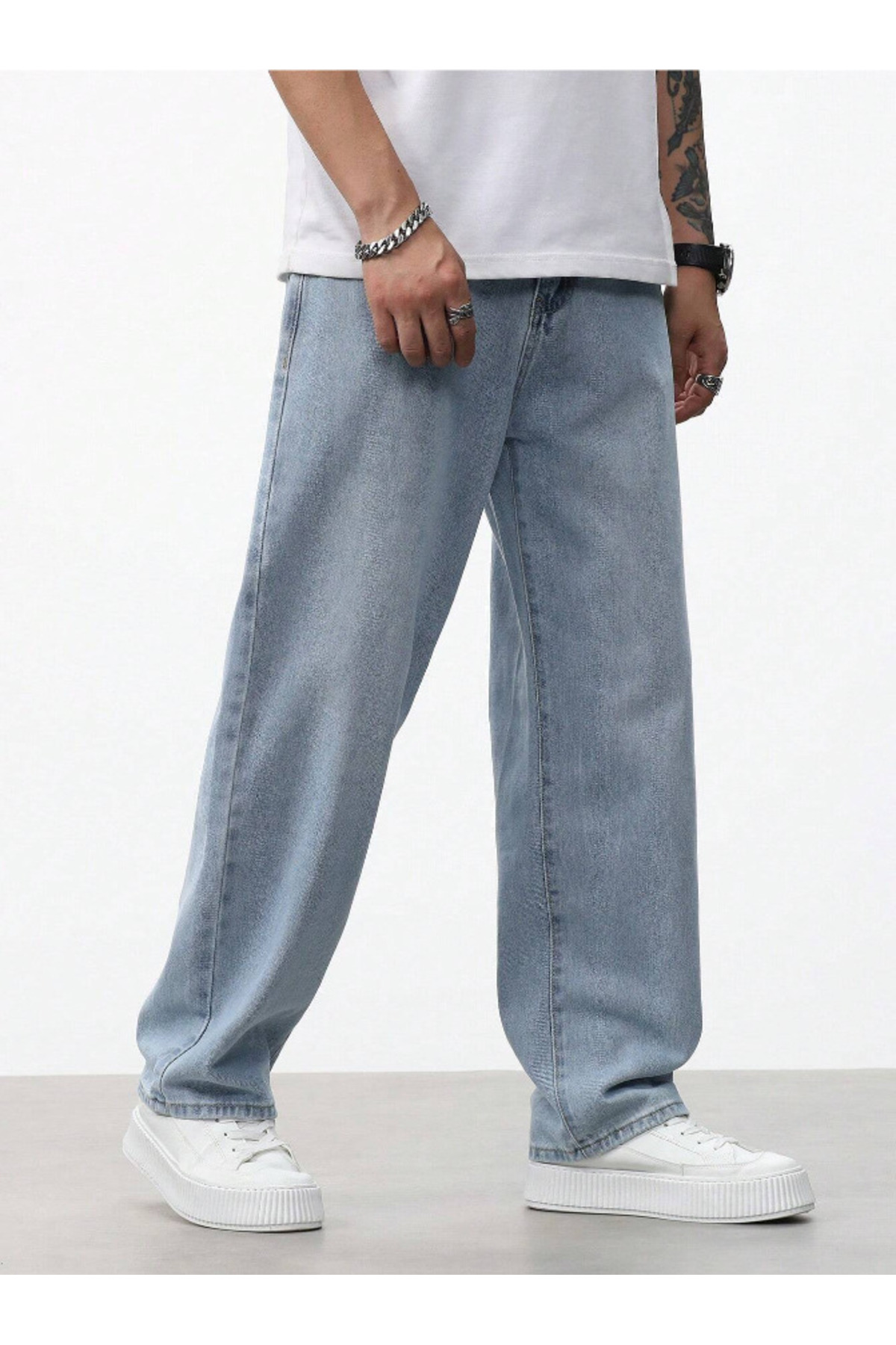 Karma Wear Erkek Baggy Jean Fly Loose Fit Kot Pantolon görsel 2
