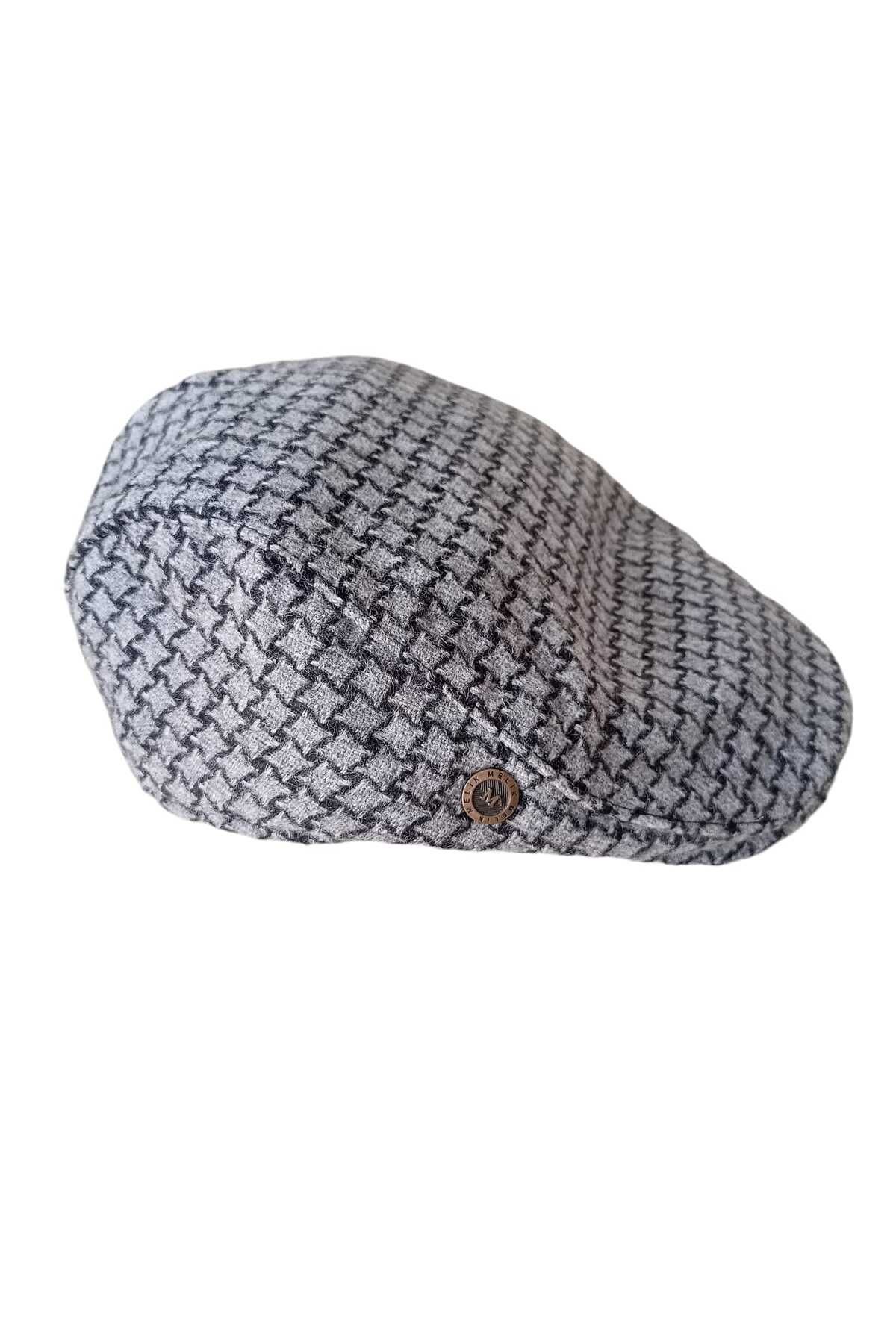 balkonda-British Style Gray Wool Stamp Cap - Lined and Elastic, Standard Size Unisex K29-1 4